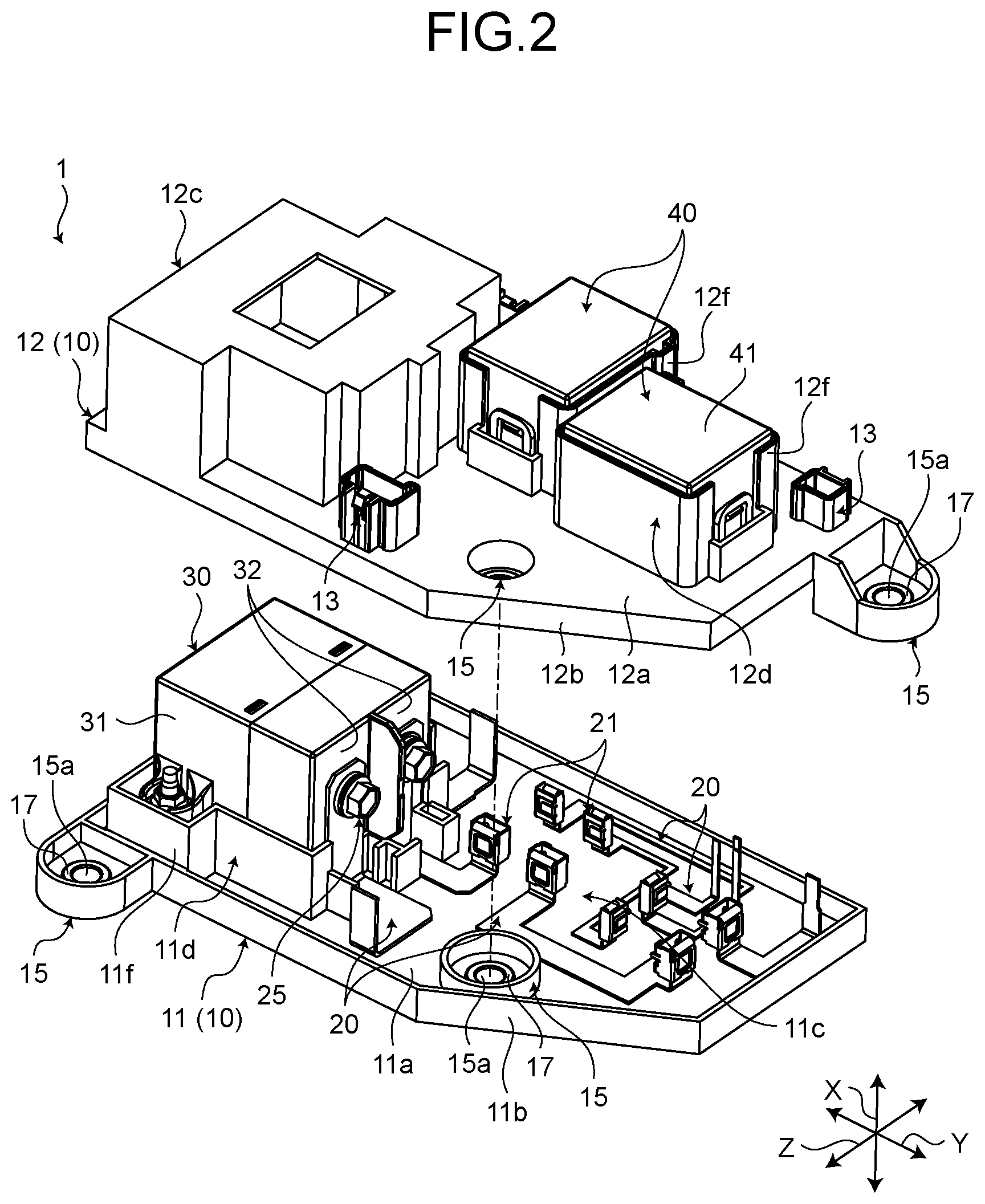 Patent US12620791 Figure 2 – Electrical connection box and wire harness