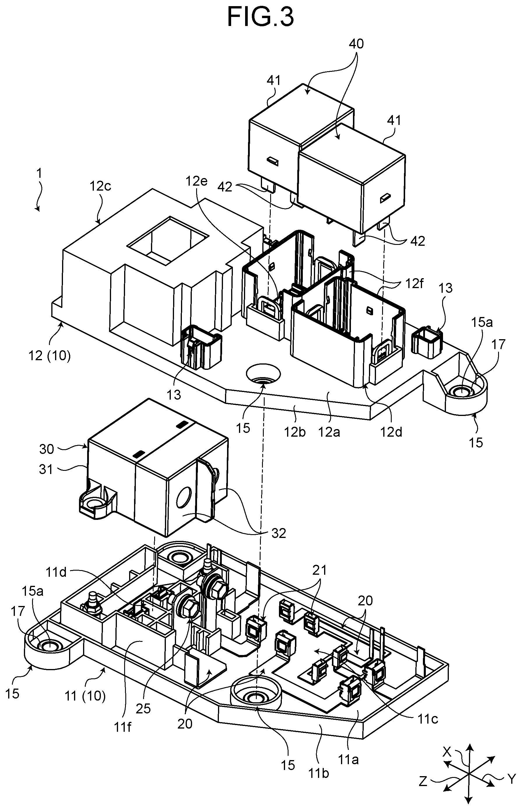 Patent US12620791 Figure 3 – Electrical connection box and wire harness