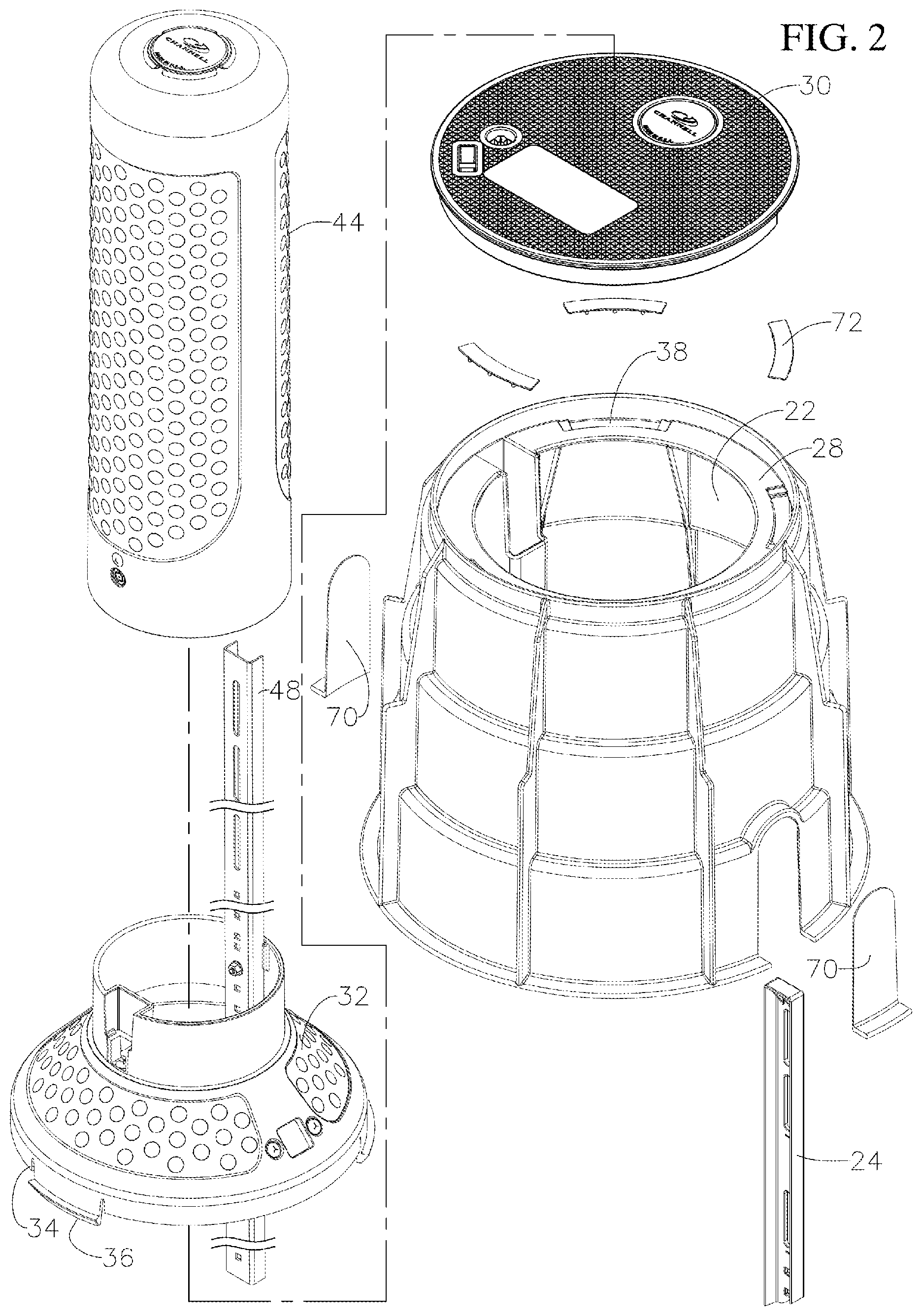 Patent US12620794 Figure 2 – Enclosure system for underground utility connections