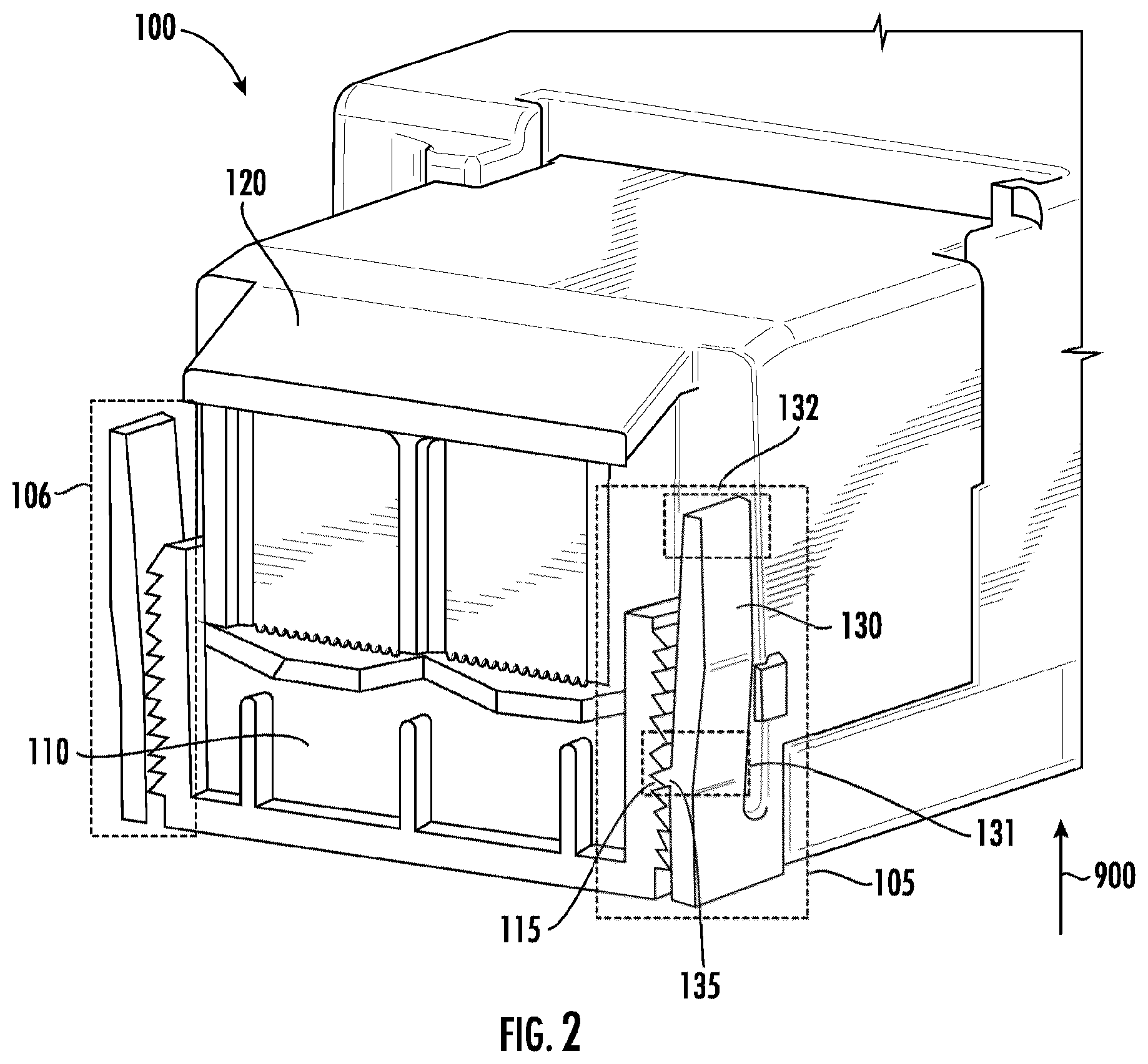Patent US12620795 Figure 2 – Strain relief clamp