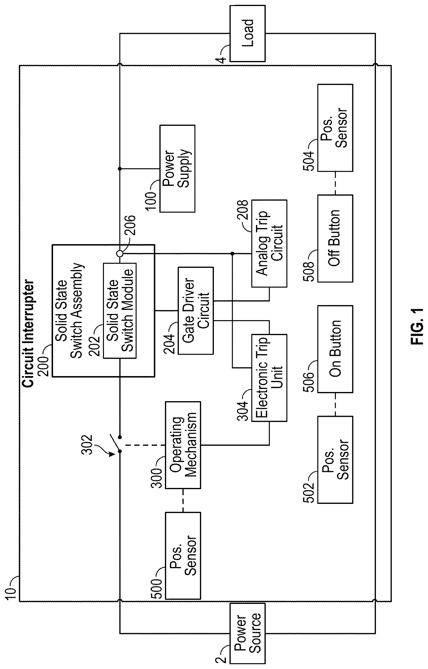 Patent US12620798 Figure 1 – Solid state circuit interrupter