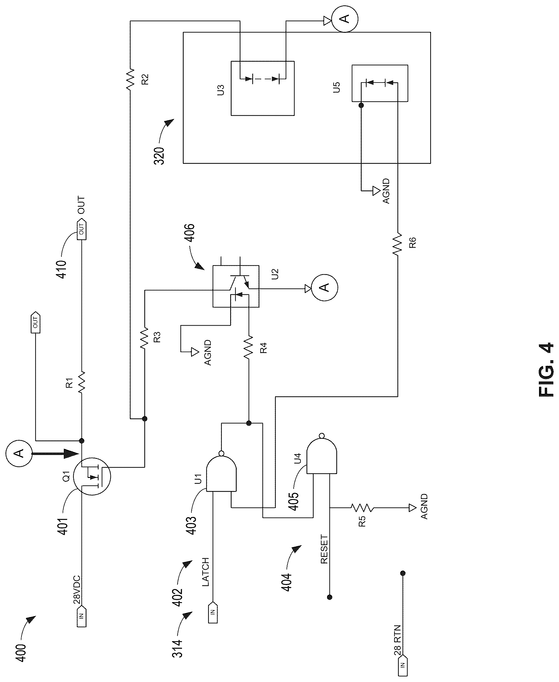 Patent US12620799 Figure 4 – Circuit-based resettable switch controllers