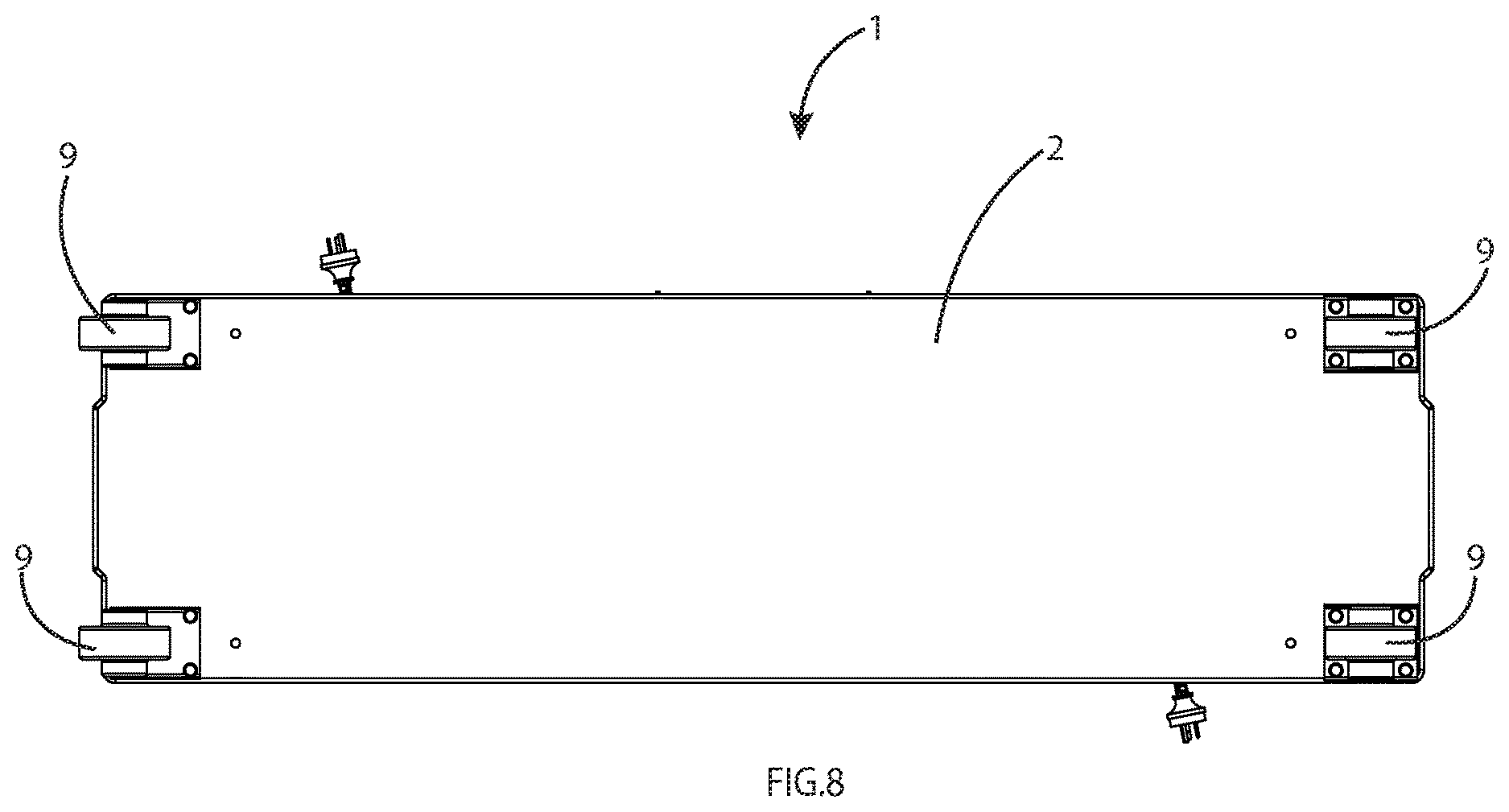 Patent US12620822 Figure 8 – Mobile power tool battery charging pod with lockable compartments