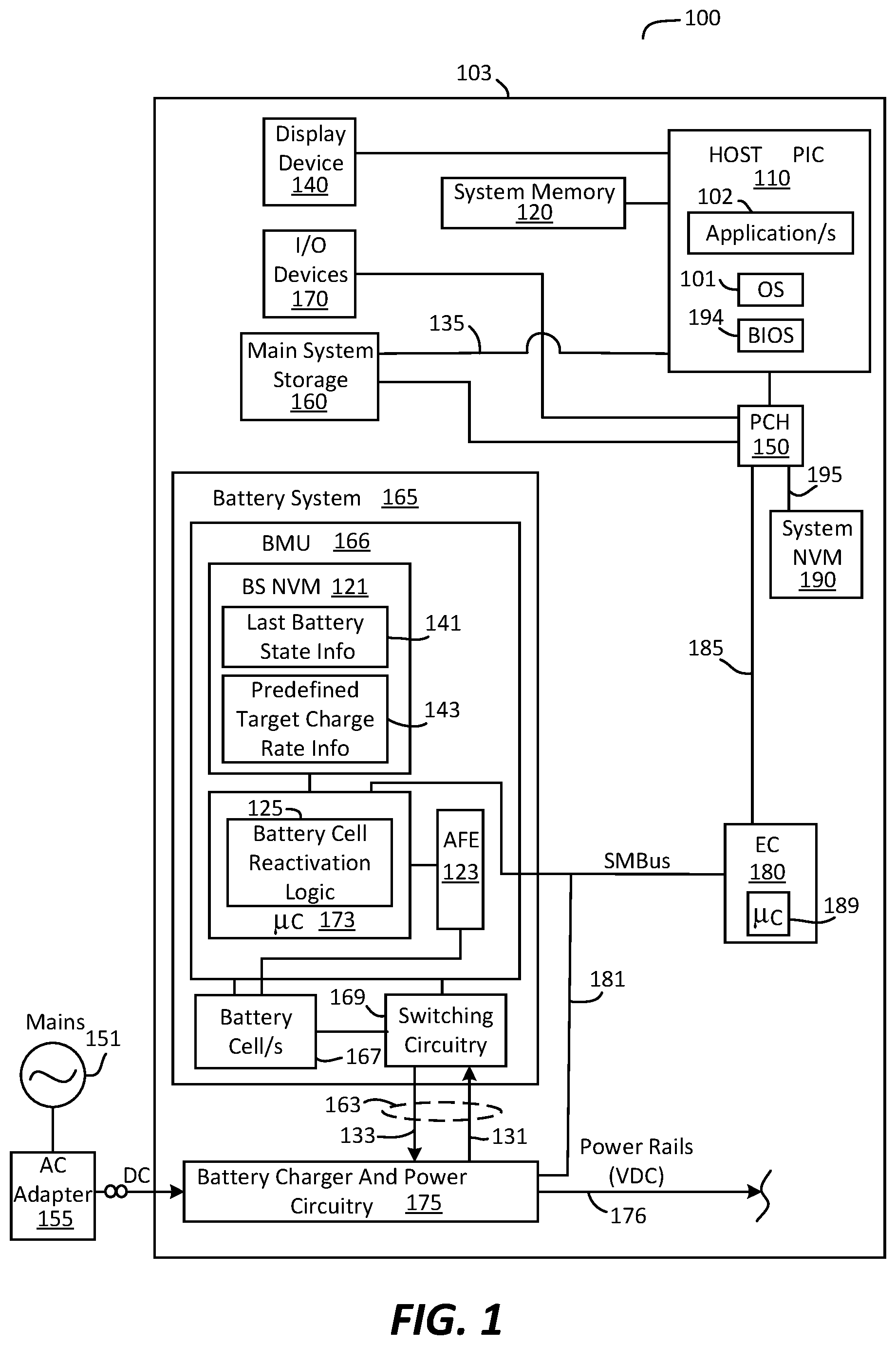 Patent US12620826 Figure 1 – Systems and methods for intelligent reactivation of battery cells of battery systems