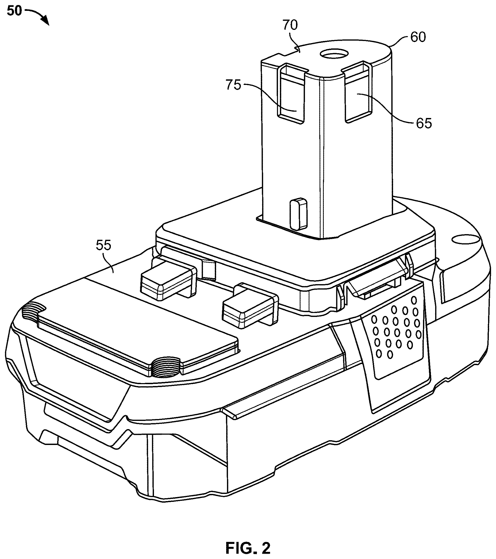Patent US12620828 Figure 2 – Battery temperature based tool power reduction
