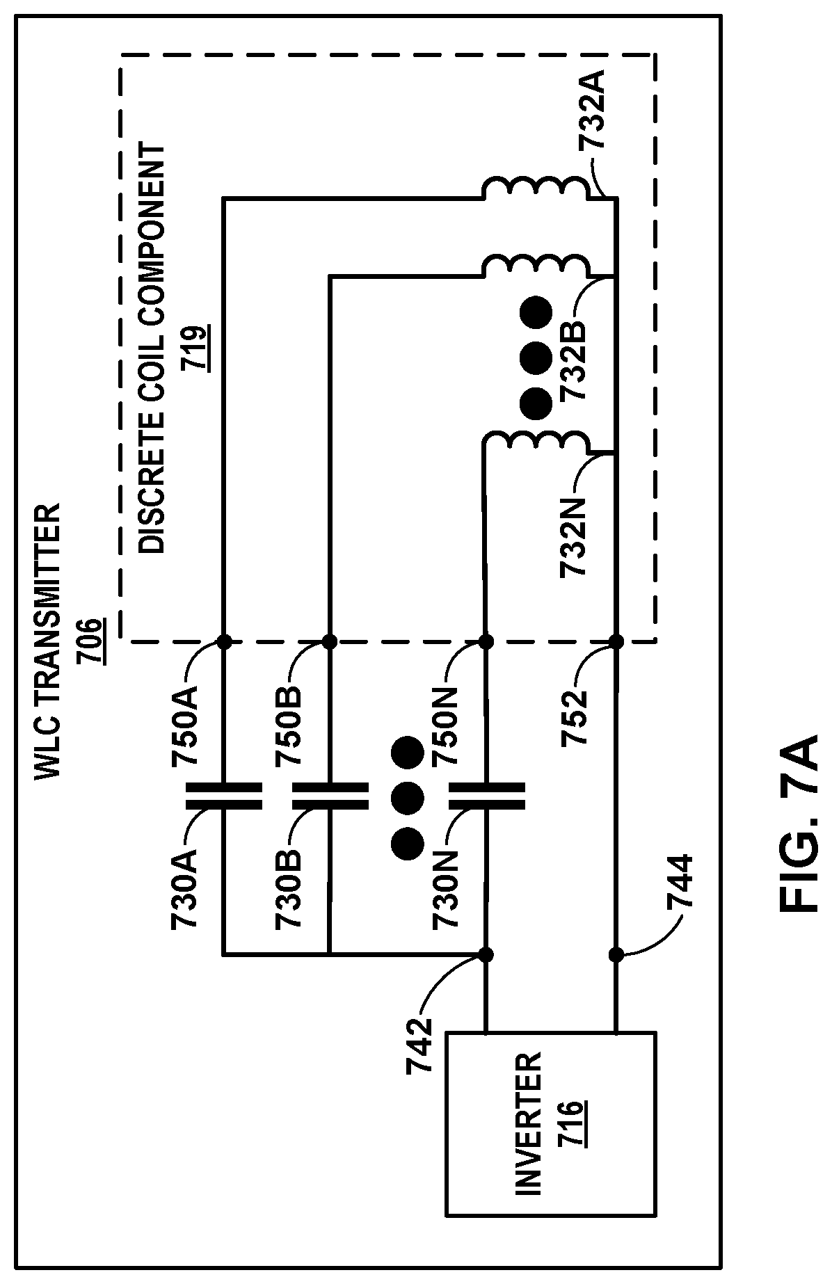 Patent US12620834 Figure 6 – Wireless charging with split resonant capacitors