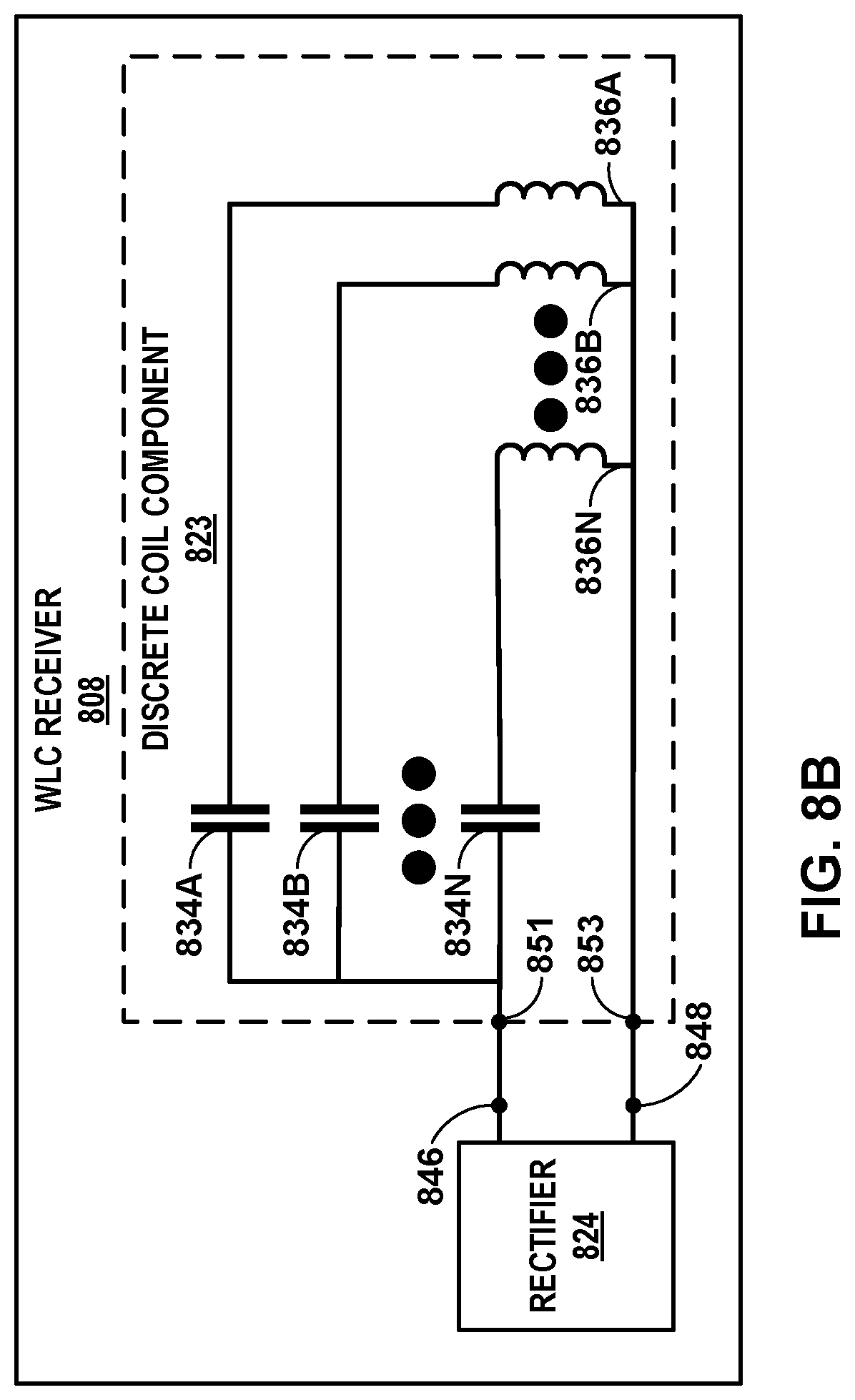 Patent US12620834 Figure 9 – Wireless charging with split resonant capacitors