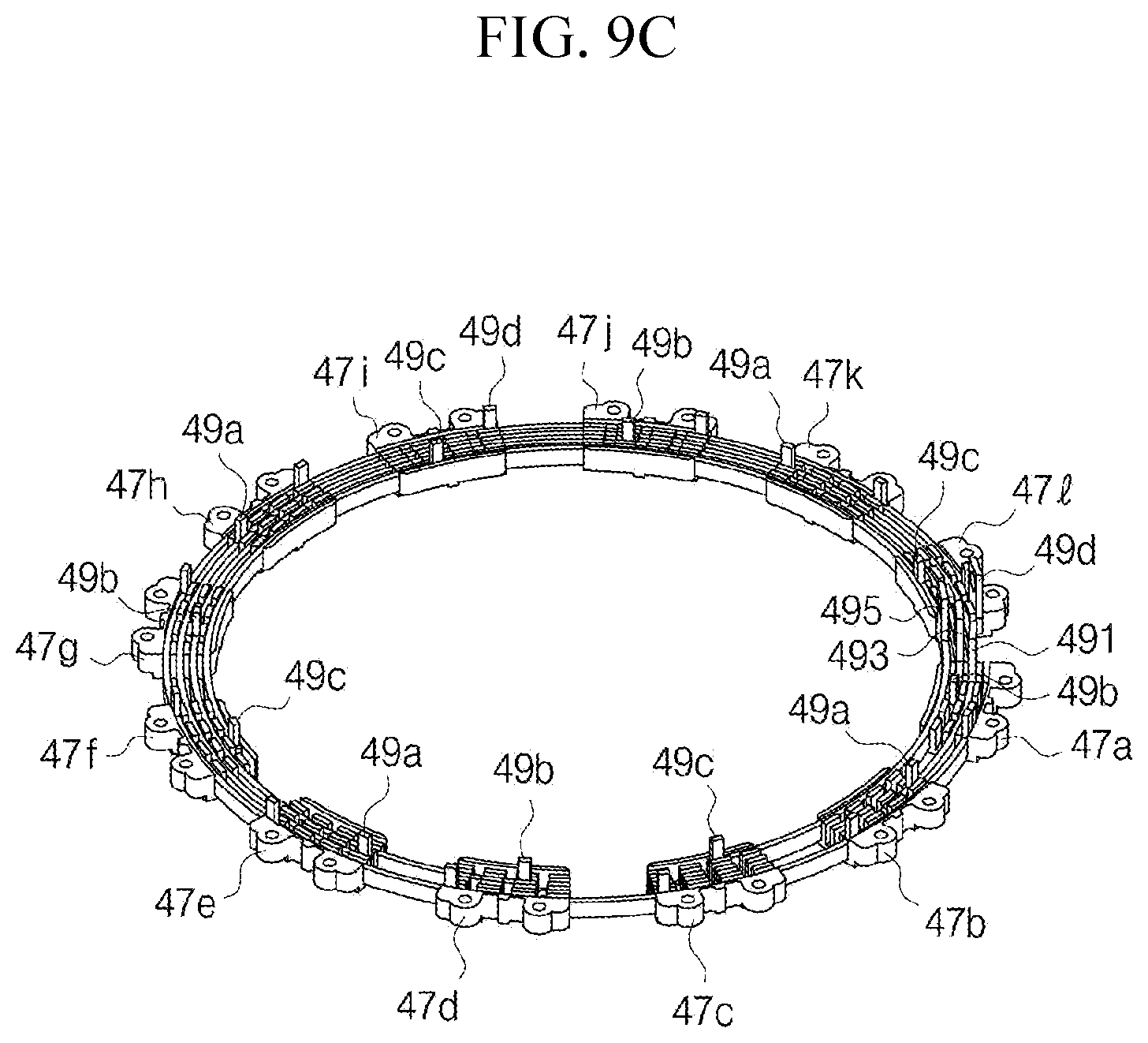 Patent US12620841 Figure 16 – Stator having bus bar structure, propeller driving motor using same, and method for manufacturing stator