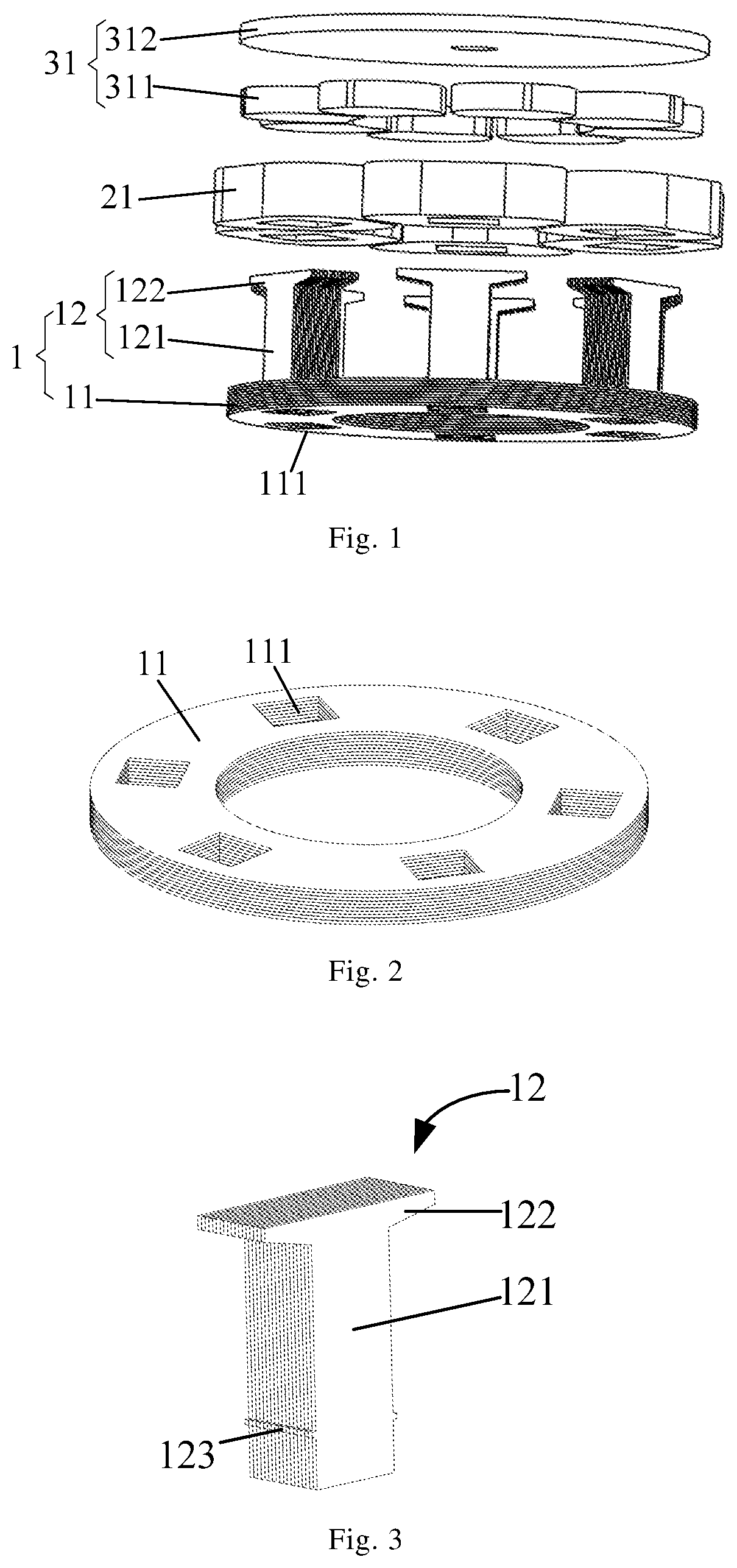 Patent US12620842 Figure 1 – Stator assembly and motor