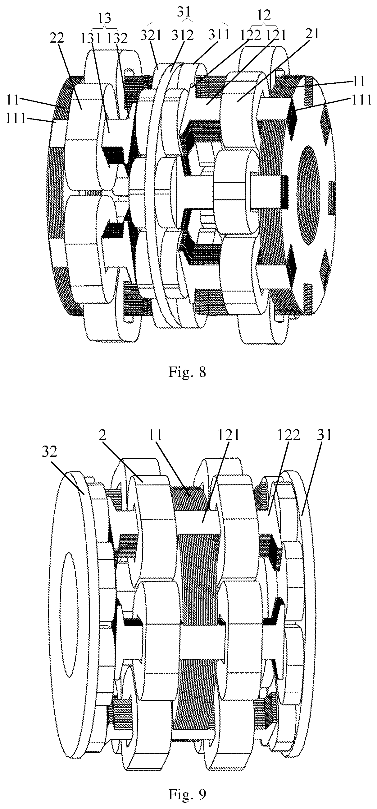 Patent US12620842 Figure 4 – Stator assembly and motor