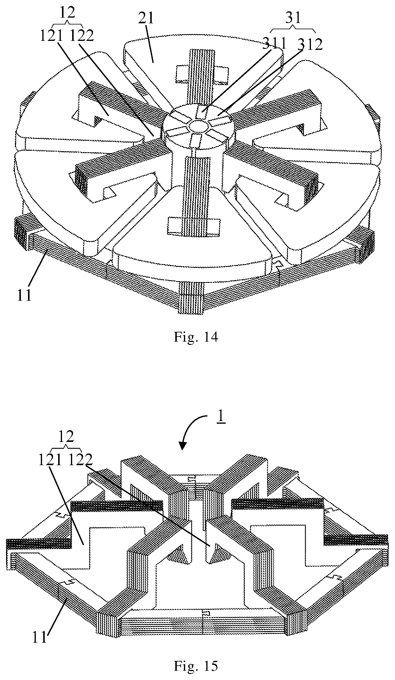Patent US12620842 Figure 7 – Stator assembly and motor