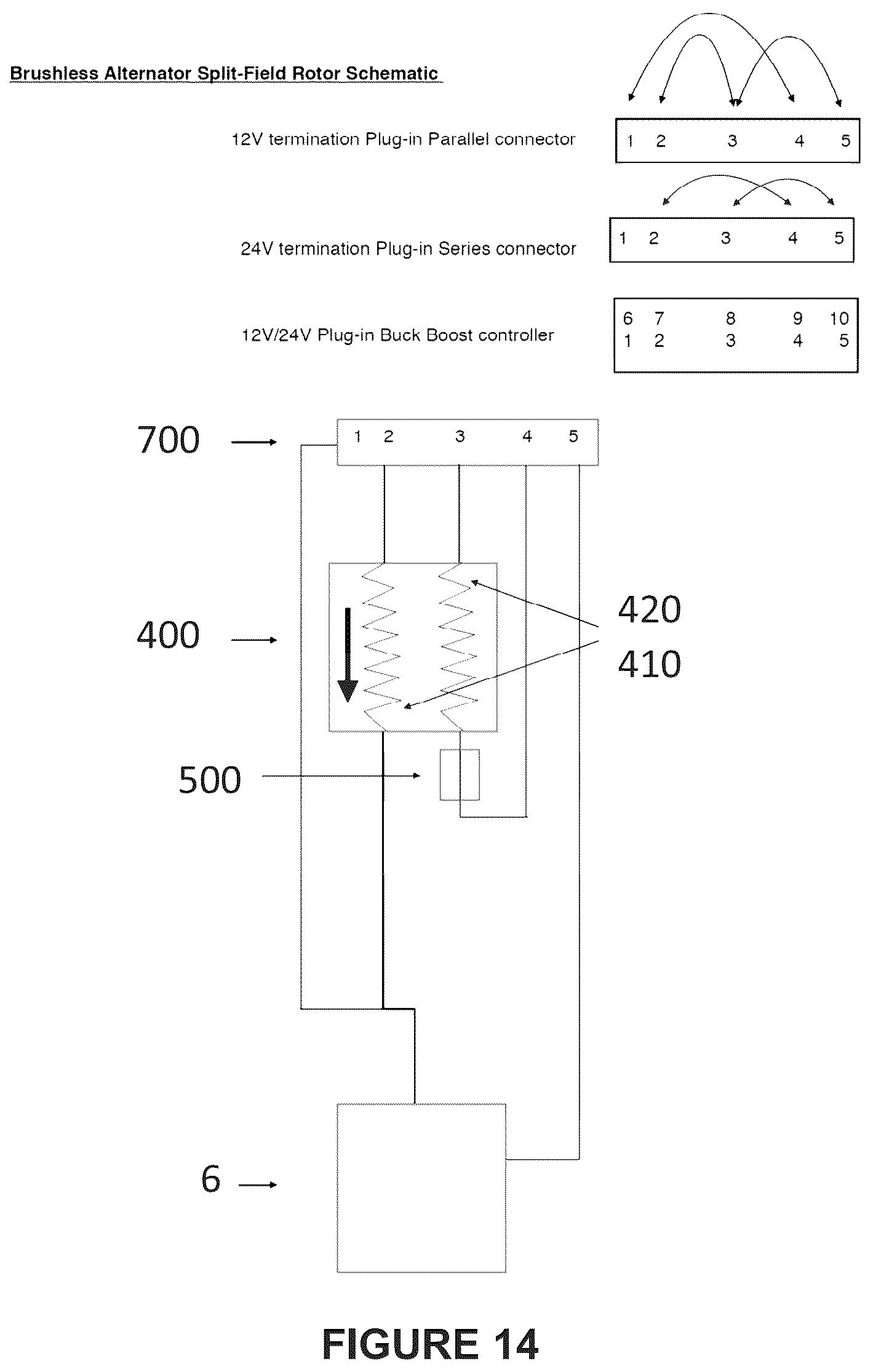 Patent US12620849 Figure 14 – Brushless alternator