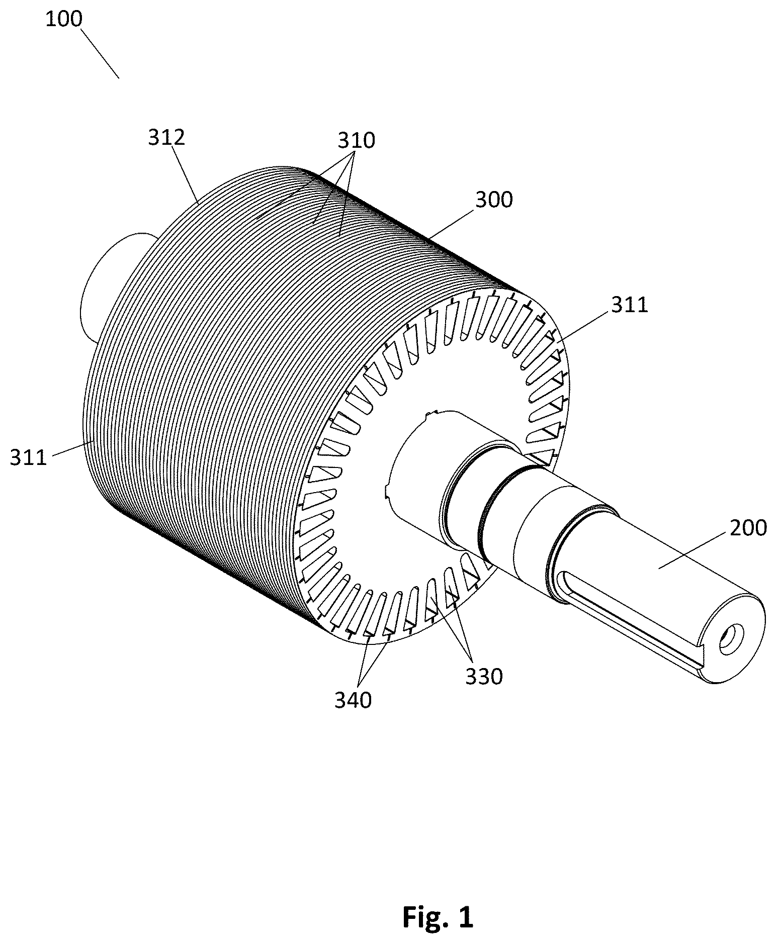 Patent US12620852 Figure 1 – Rotor for rotary electric machine, manufacturing method and corresponding rotary electric machines