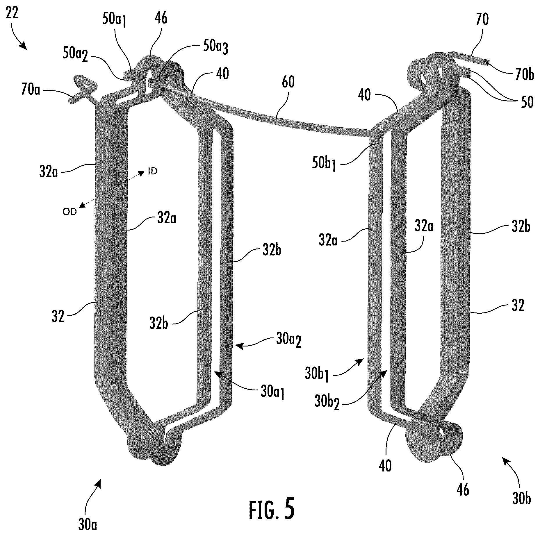 Patent US12620857 Figure 5 – Stator winding arrangement with connections for adjacent diamond coils