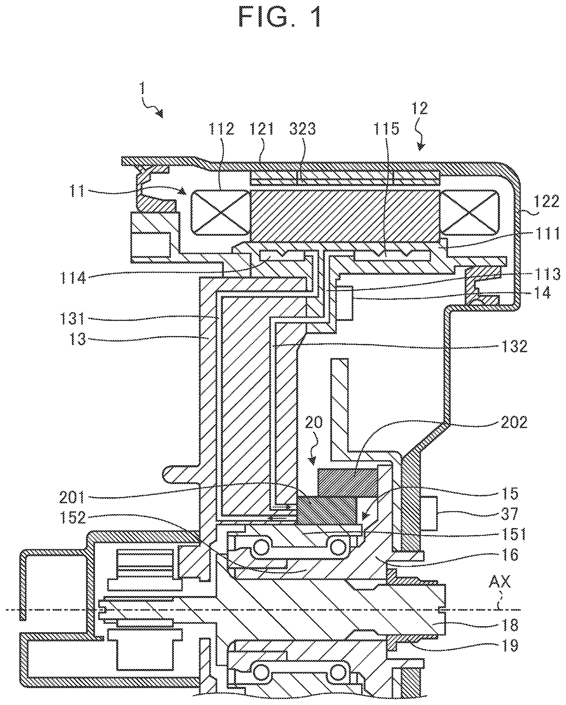 Patent US12620862 — Cooling structure of in-wheel motor — Figure 1