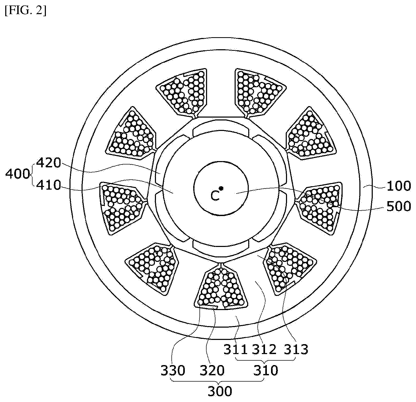 Patent US12620863 Figure 2 – Busbar and motor comprising same