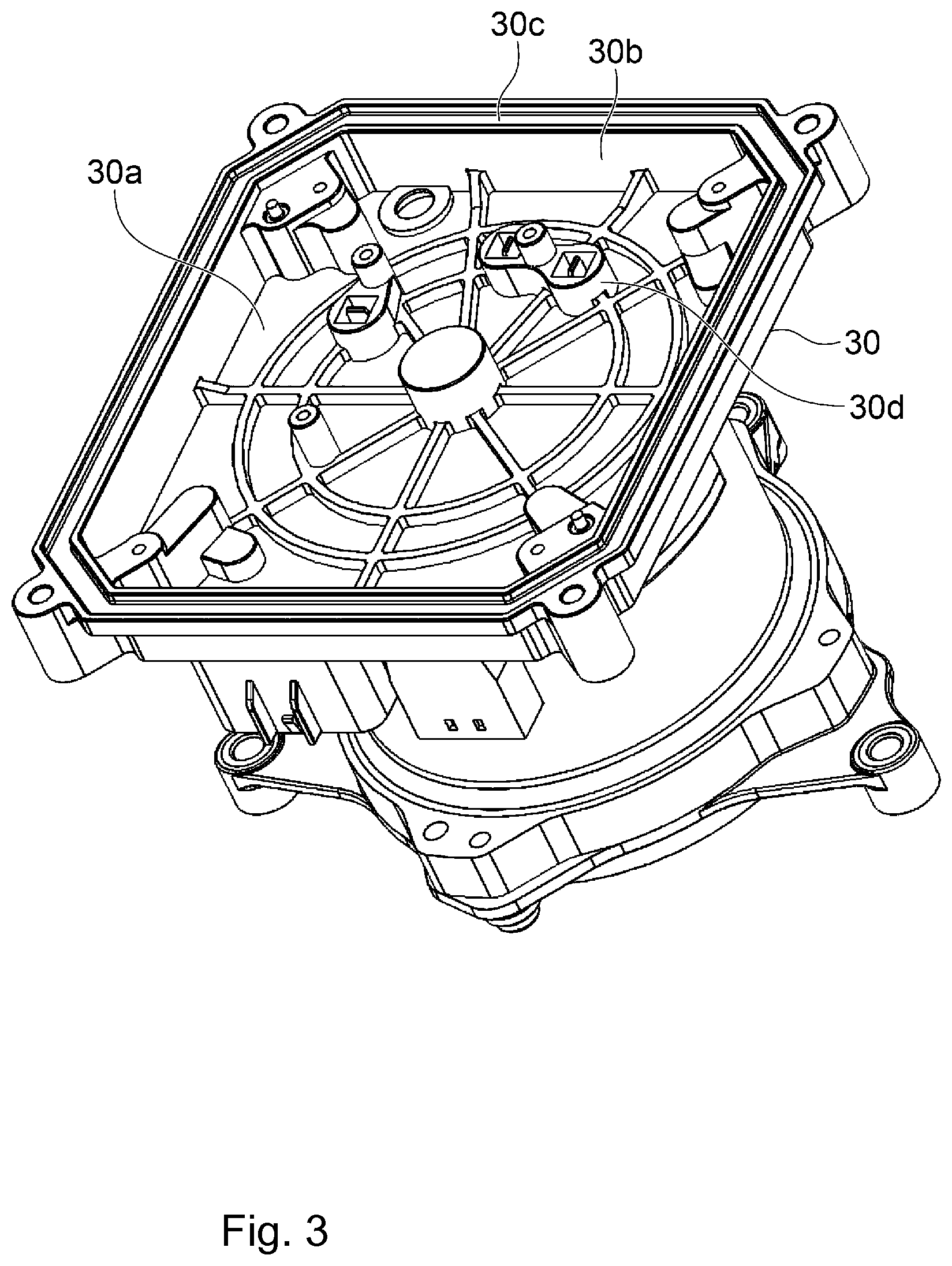 Patent US12620864 Figure 3 – Cover member and a motor unit