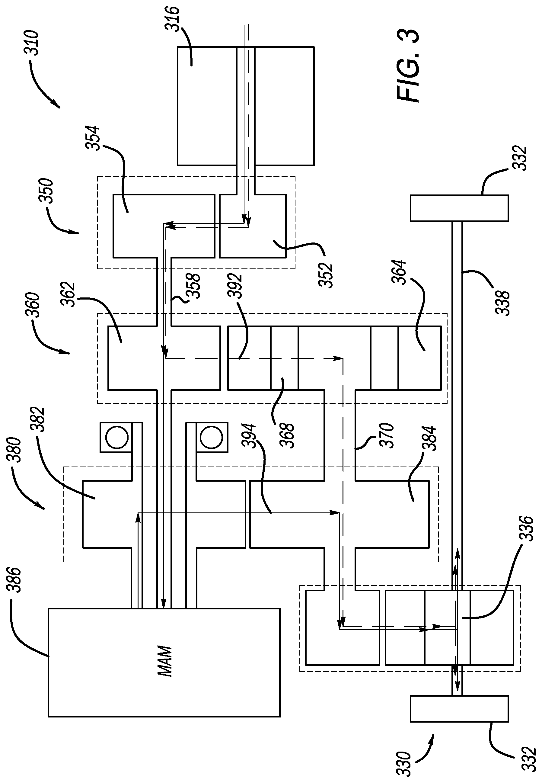 Patent US12620867 Figure 3 – Multispeed electric drive module actuation mechanism