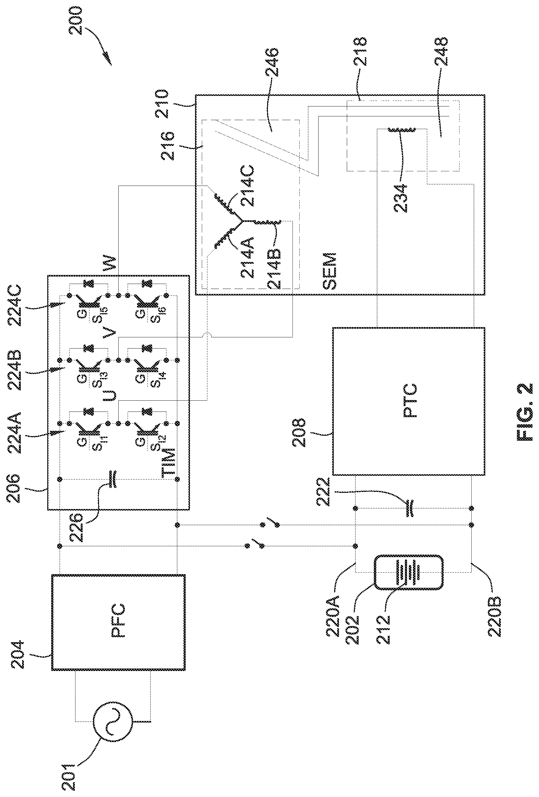 Patent US12620874 Figure 2 – Winding slot-embedded vapor chambers and heat pipes with endcap heat sinks for electric machines