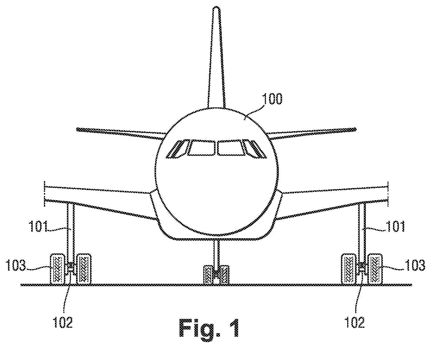 Patent US12620882 Figure 1 – Eddy current magnetic braking device, braked vehicle wheel and aircraft landing gear equipped with such a wheel