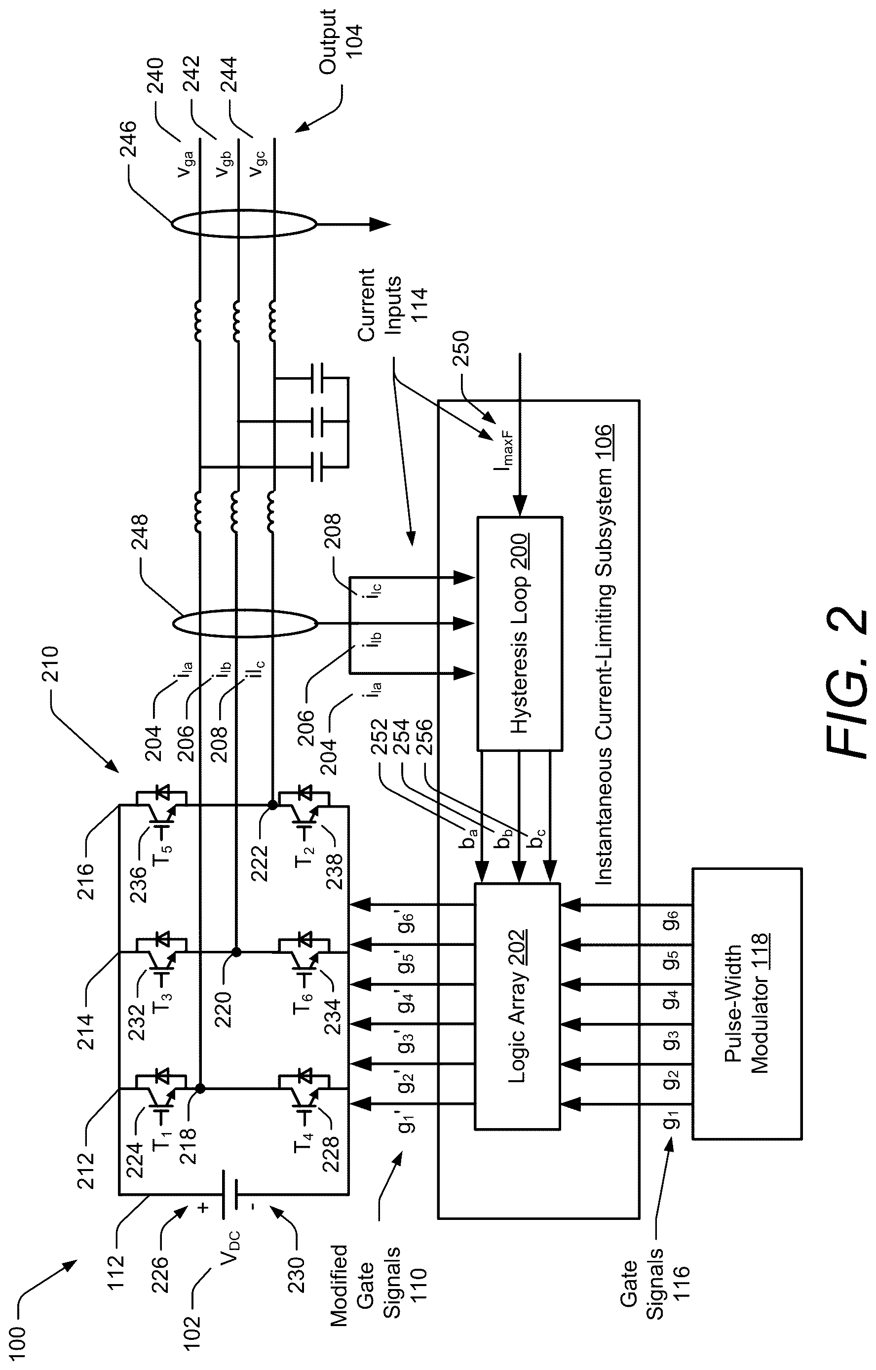 Patent US12620890 Figure 2 – Two-stage current-limiting control strategy for direct-droop-controlled grid-forming inverters