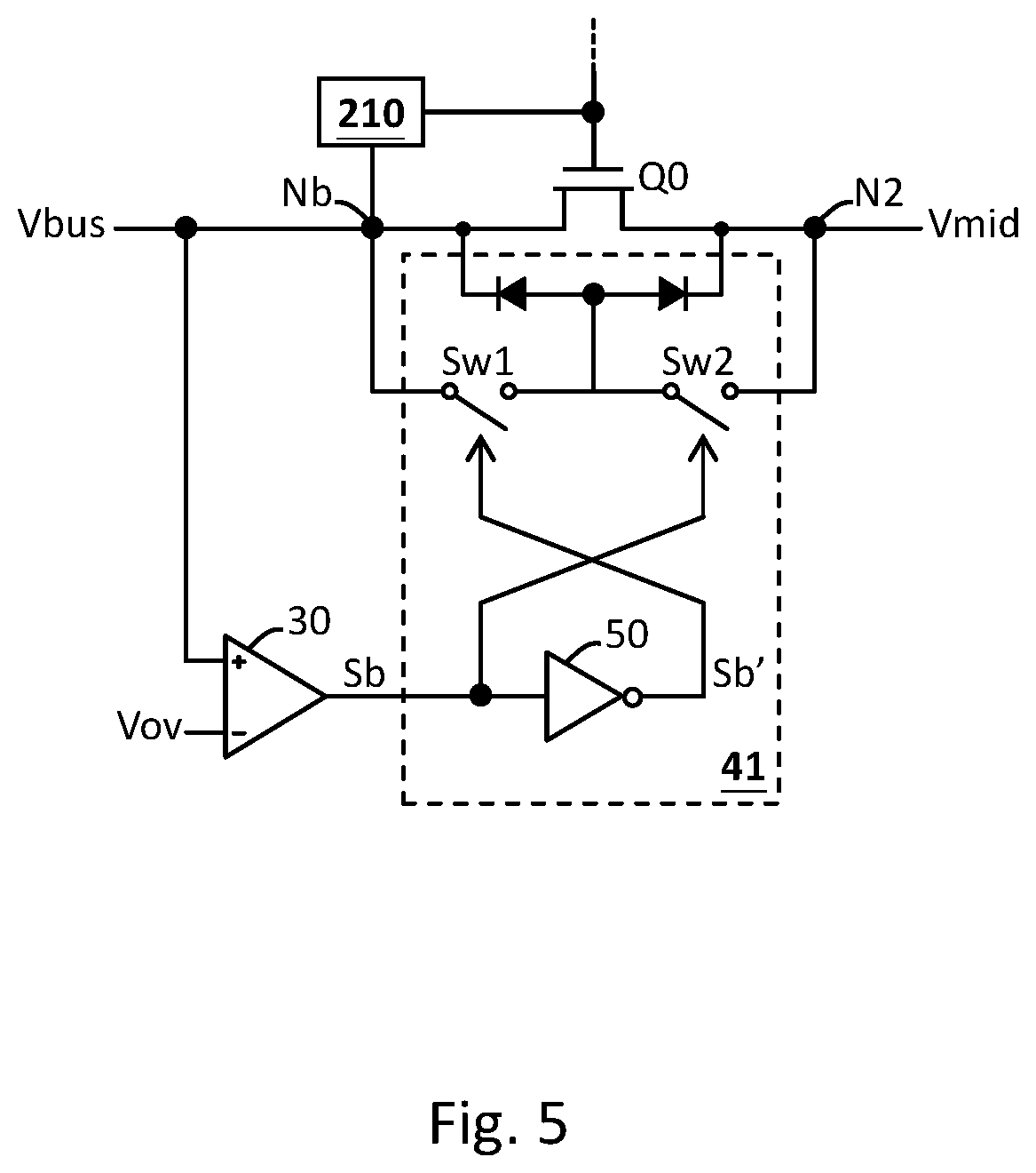 Patent US12620896 Figure 5 – High efficiency power conversion circuit having high voltage tolerance