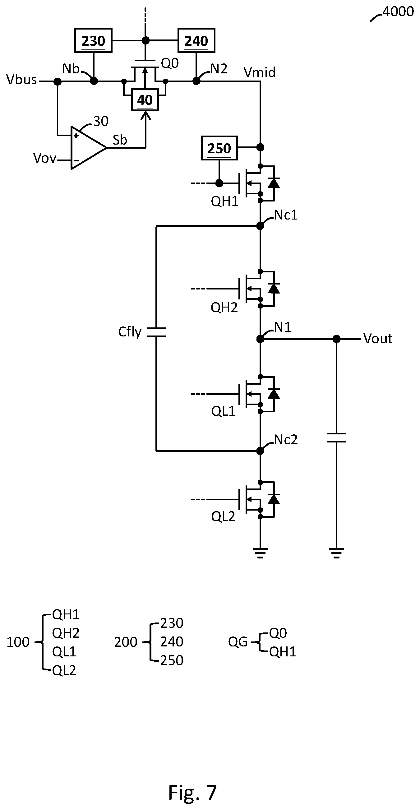 Patent US12620896 Figure 7 – High efficiency power conversion circuit having high voltage tolerance