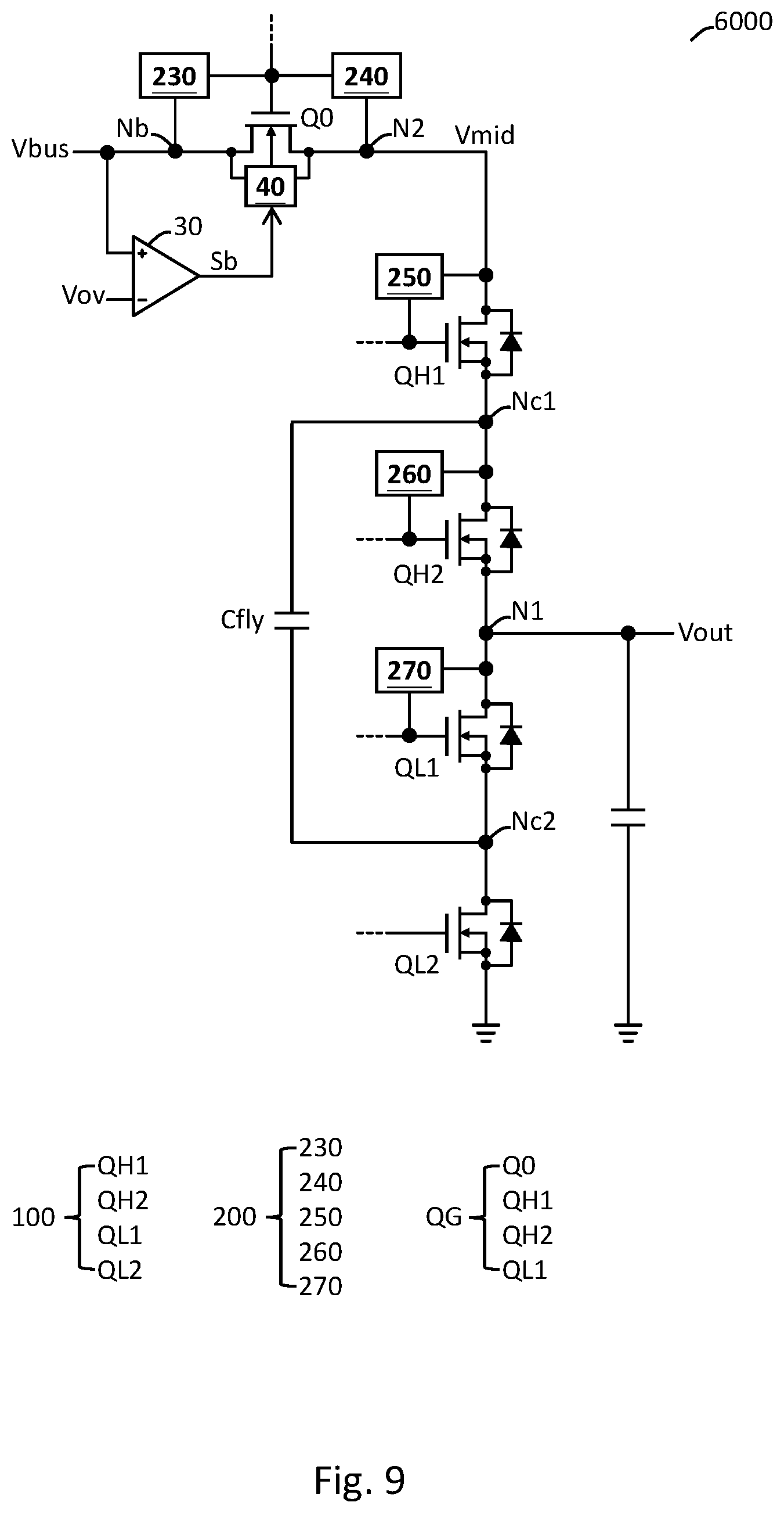 Patent US12620896 Figure 9 – High efficiency power conversion circuit having high voltage tolerance