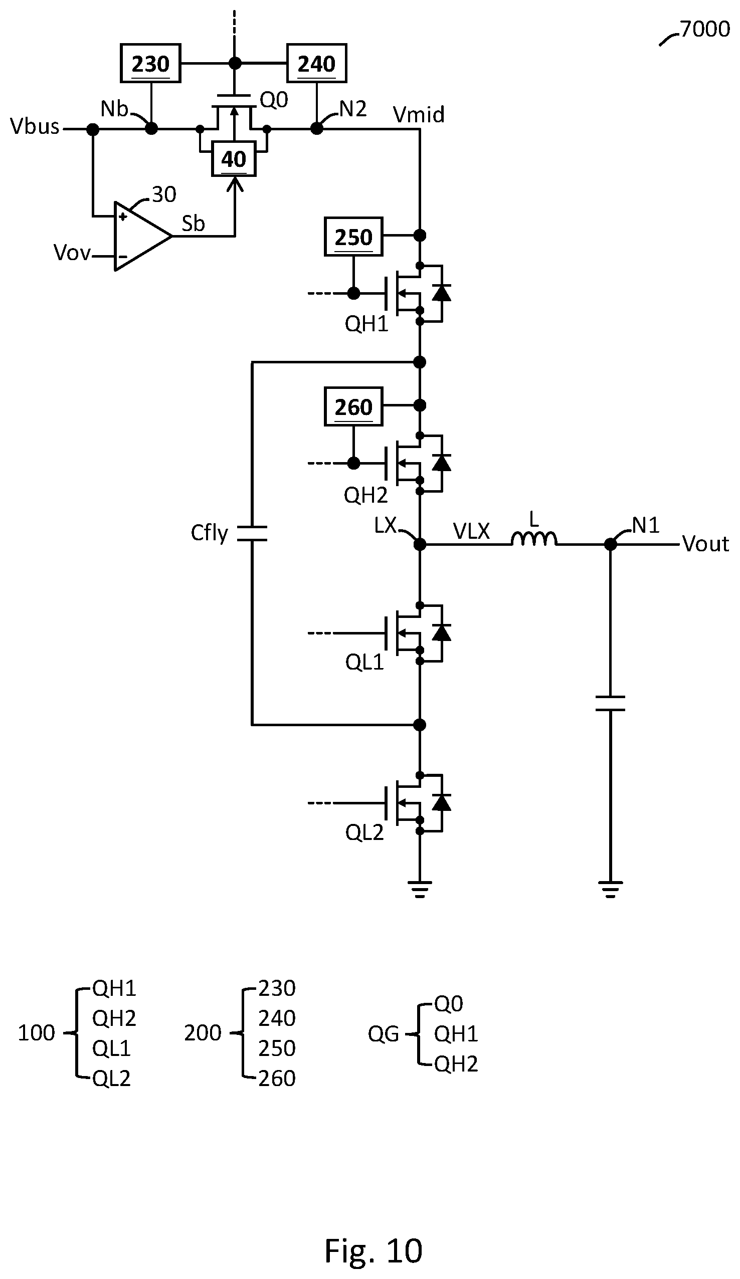 Patent US12620896 Figure 10 – High efficiency power conversion circuit having high voltage tolerance