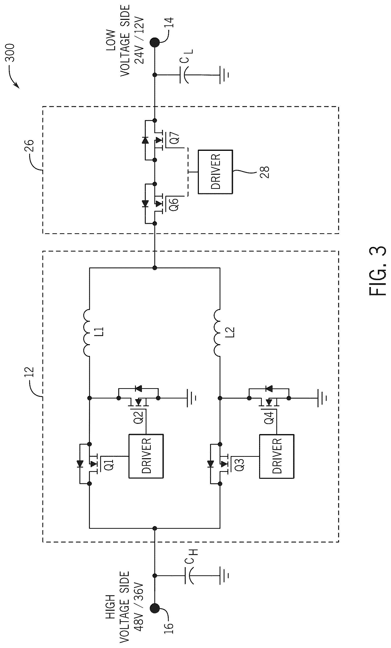 Patent US12620900 Figure 3 – Power converter with integrated secondary multi-purpose network
