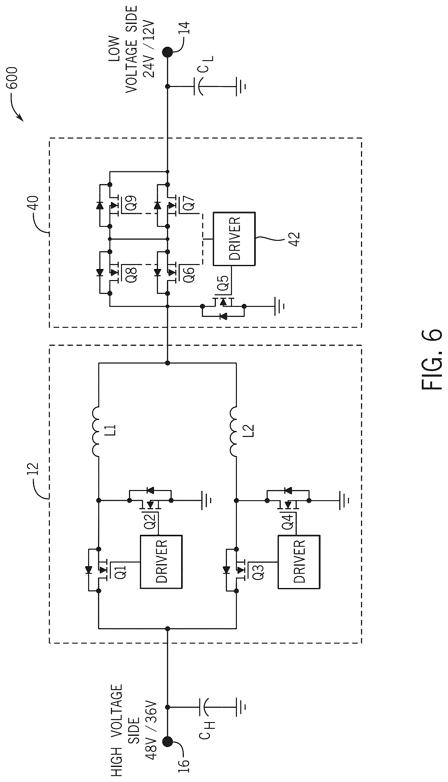 Patent US12620900 Figure 6 – Power converter with integrated secondary multi-purpose network
