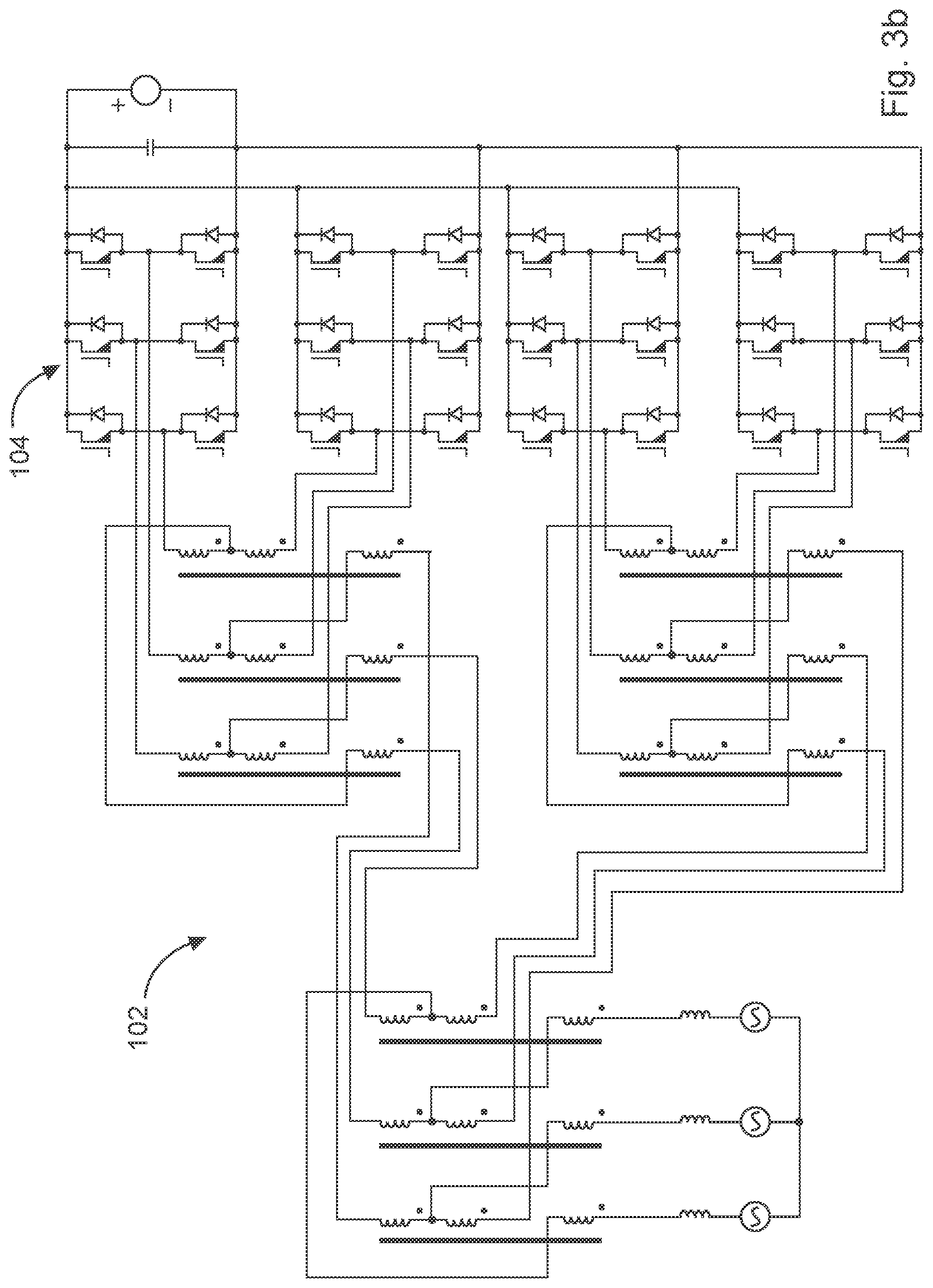 Patent US12620902 Figure 6 – Bi-directional medium voltage to low voltage converter topology