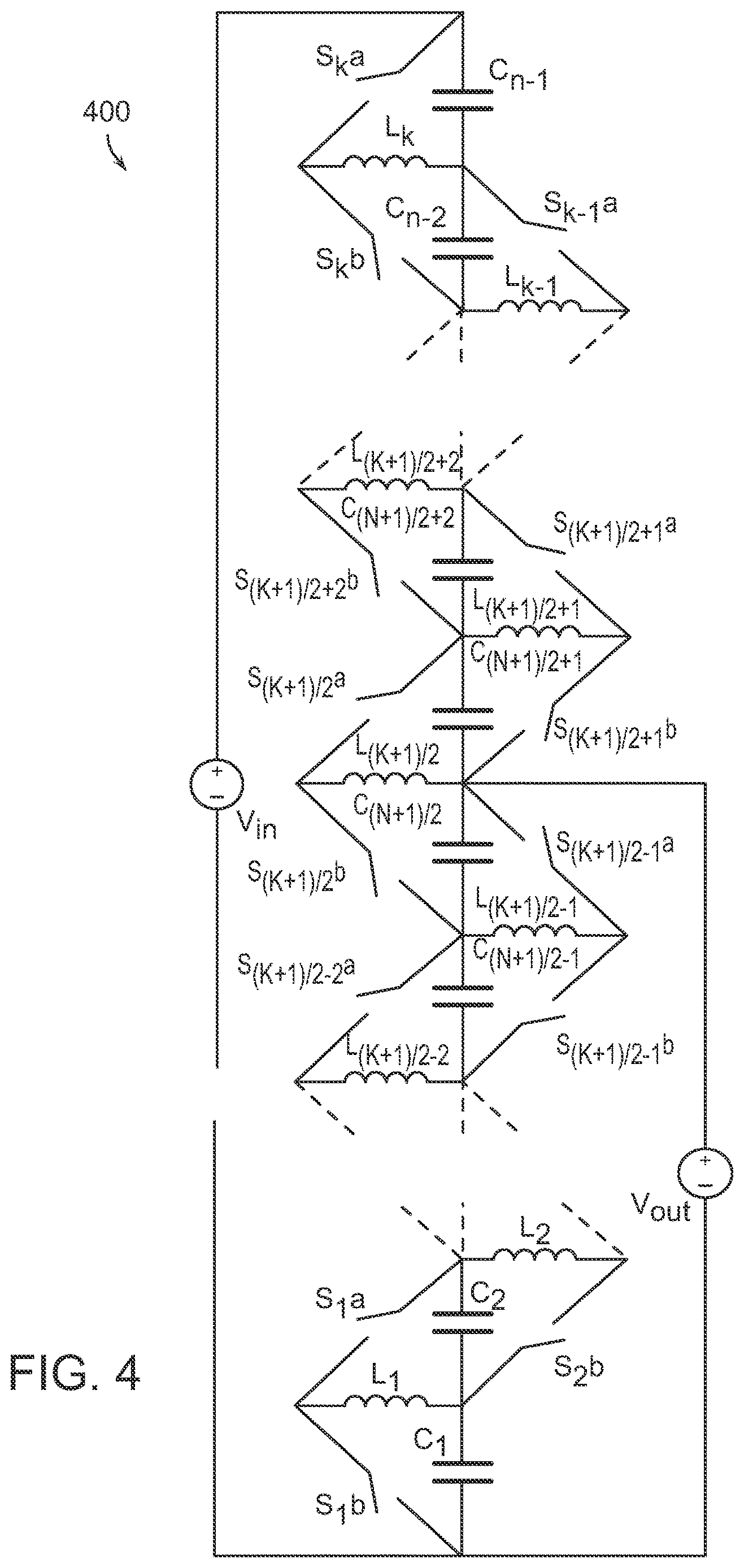 Patent US12620903 Figure 4 – Systems and methods for stacked multi-level power converter implementations with linear scaling