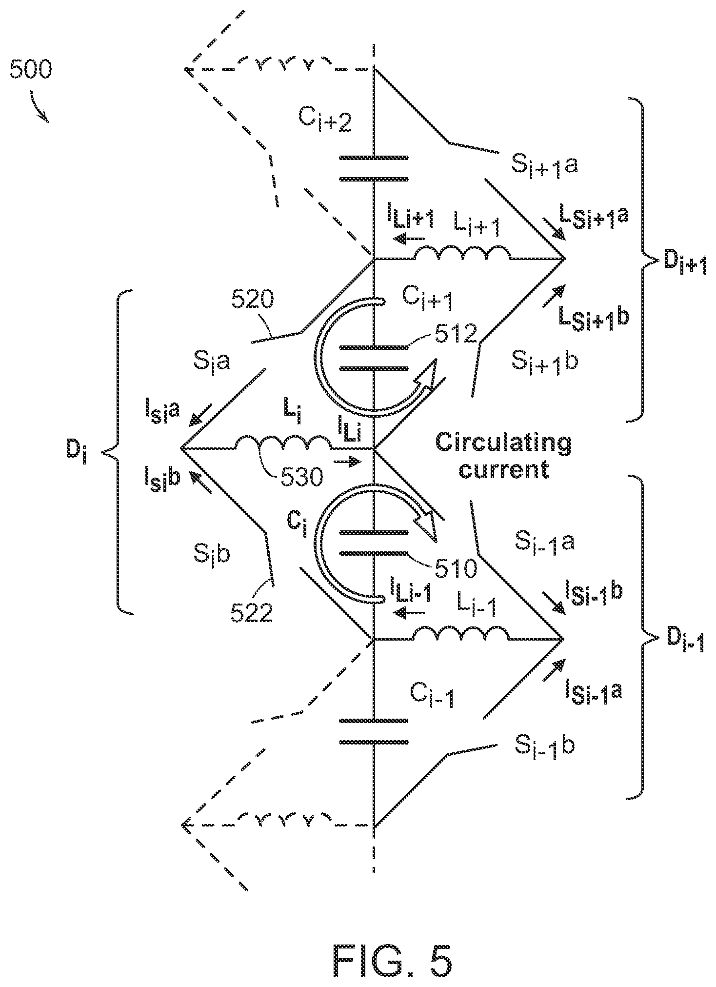 Patent US12620903 Figure 5 – Systems and methods for stacked multi-level power converter implementations with linear scaling