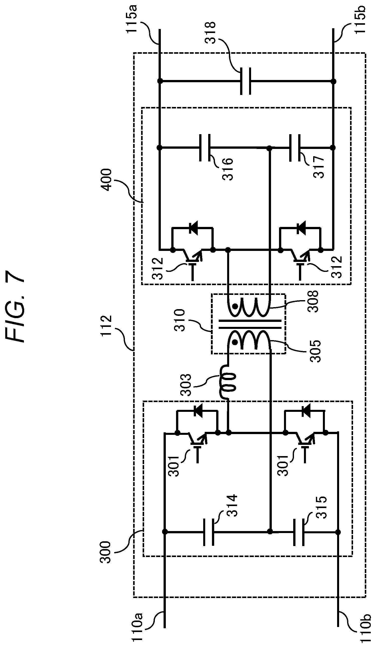 Patent US12620913 Figure 7 – Power conversion device including a plurality of converter units and a bidirectional DC/DC converter connected between two dc outputs of a plurality of dc outputs of the plurality of converter units