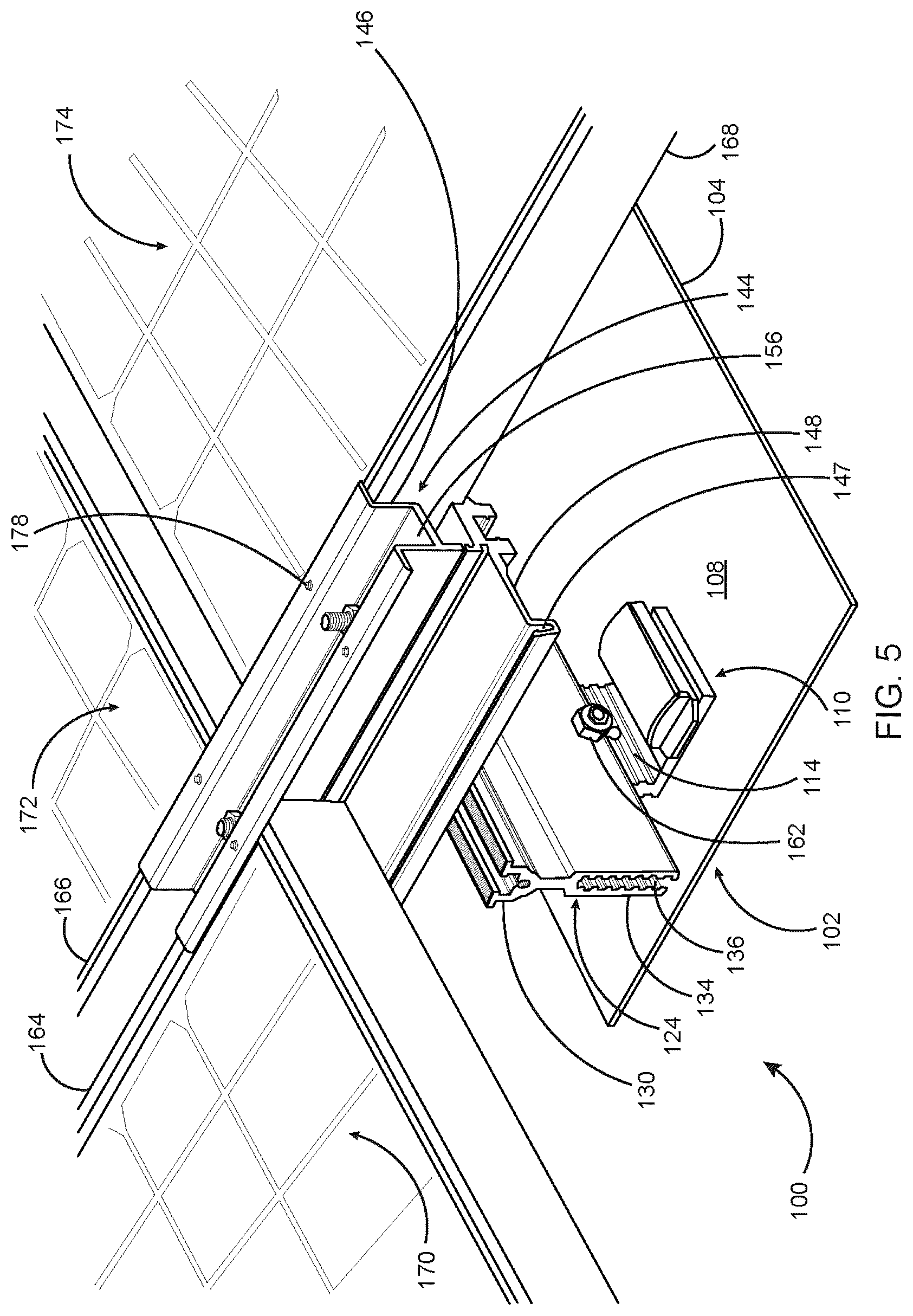Patent US12620926 Figure 5 – Waterproofing mounting system for attaching solar modules to a roof