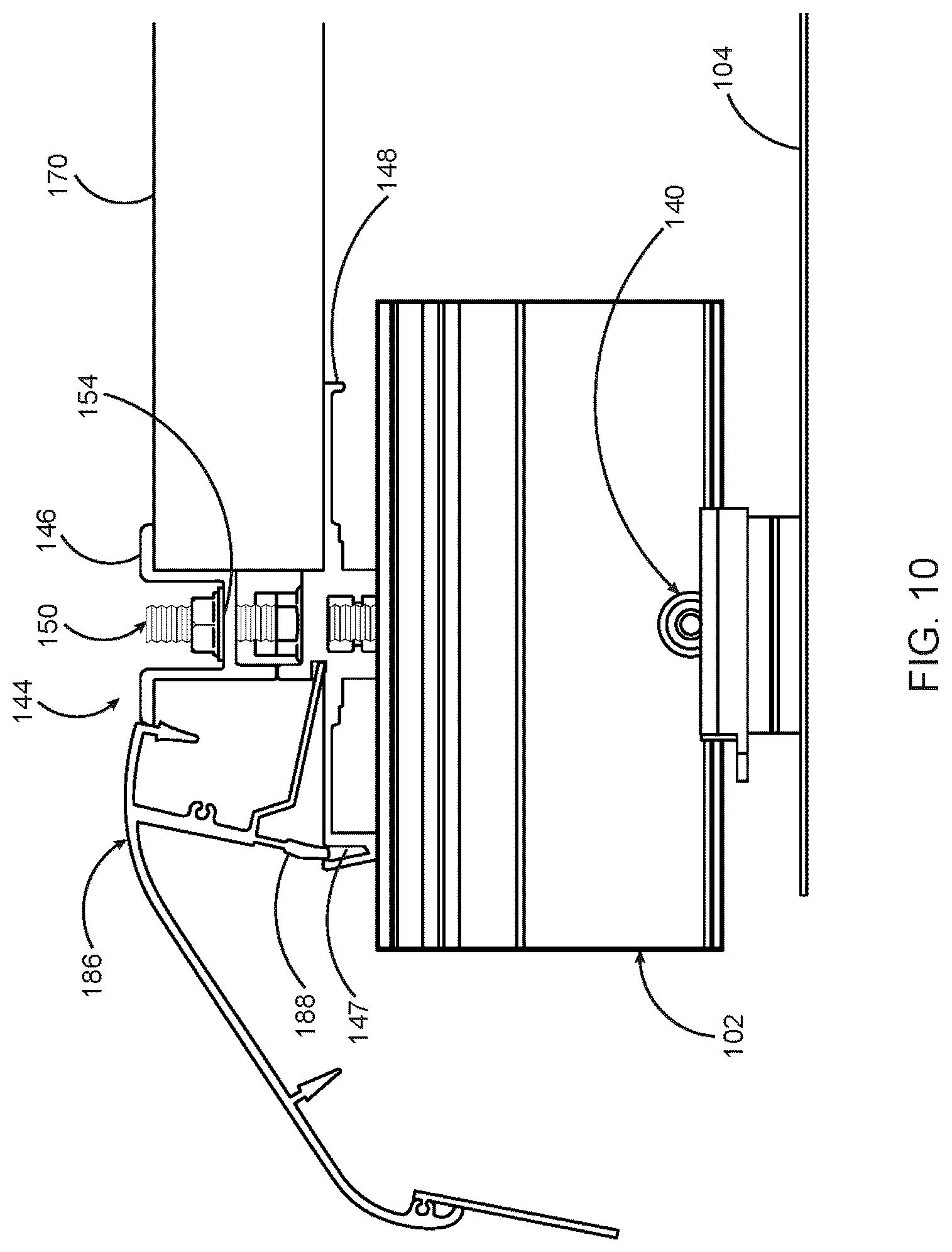 Patent US12620926 Figure 10 – Waterproofing mounting system for attaching solar modules to a roof