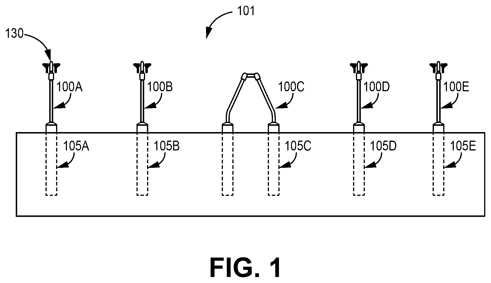 Patent US12620929 — Solar tracker foundations — Figure 1