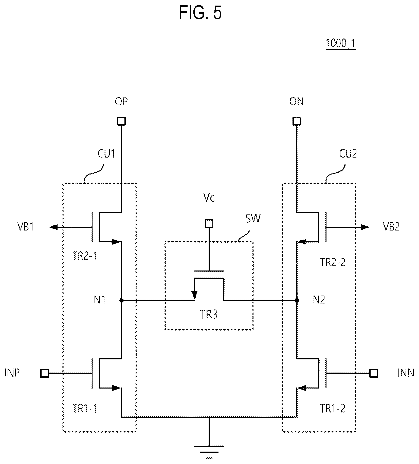 Patent US12620937 Figure 5 – Amplifier capable of canceling leakage components