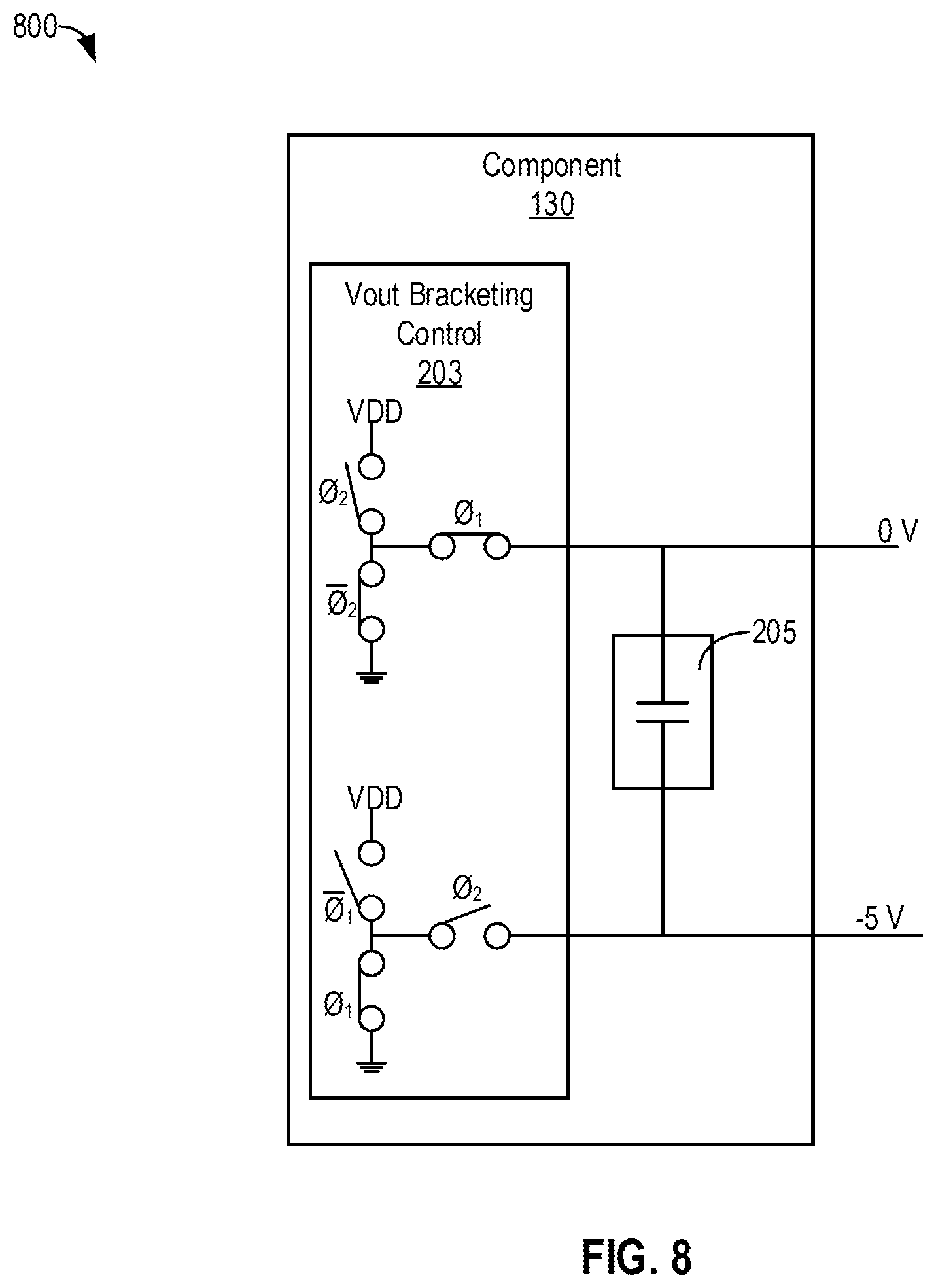 Patent US12620938 Figure 8 – High efficiency amplifier with output signal bracketing dynamic supplies