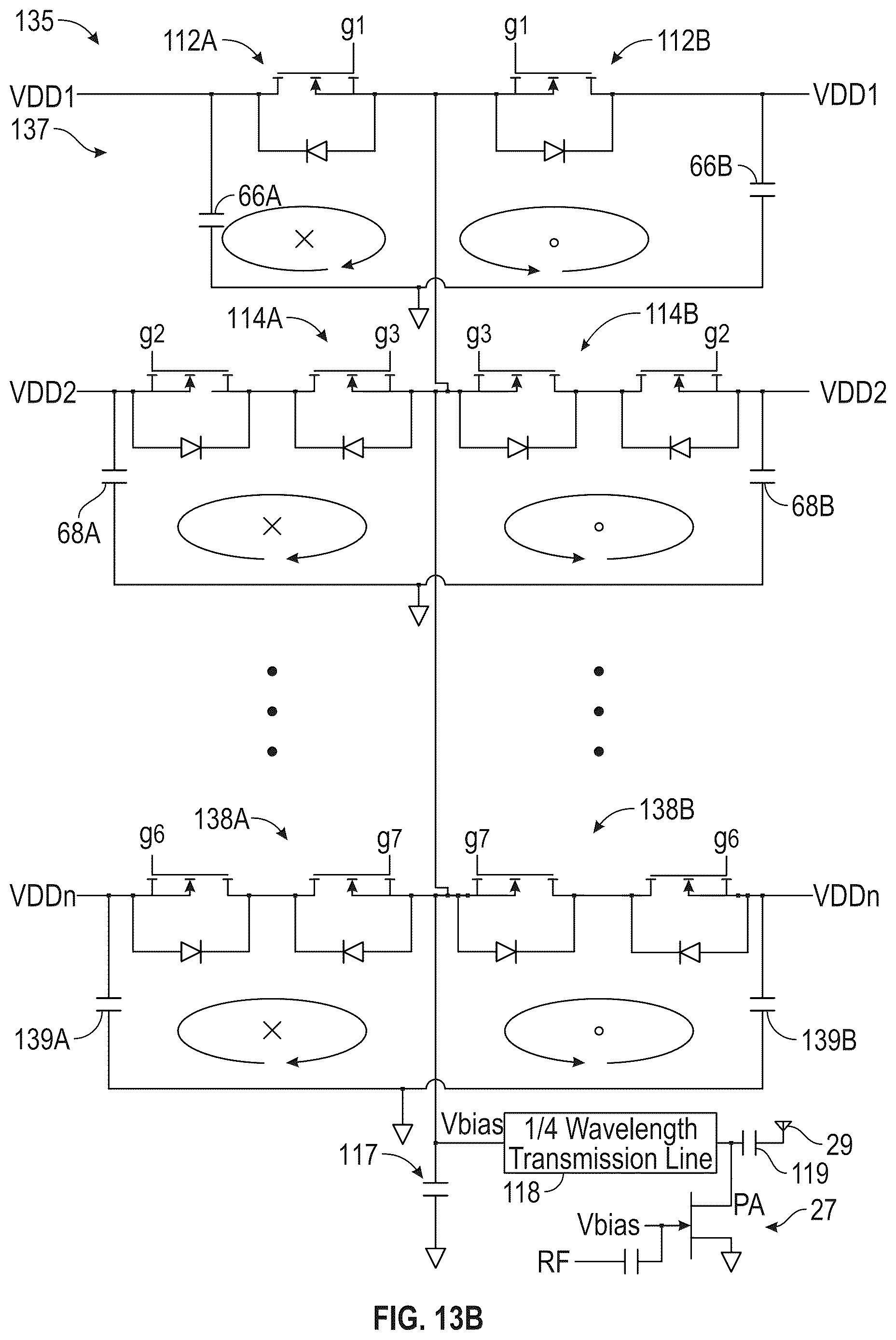 Patent US12620939 Figure 16 – Magnetic field cancellation in radio frequency power amplifier envelope trackers