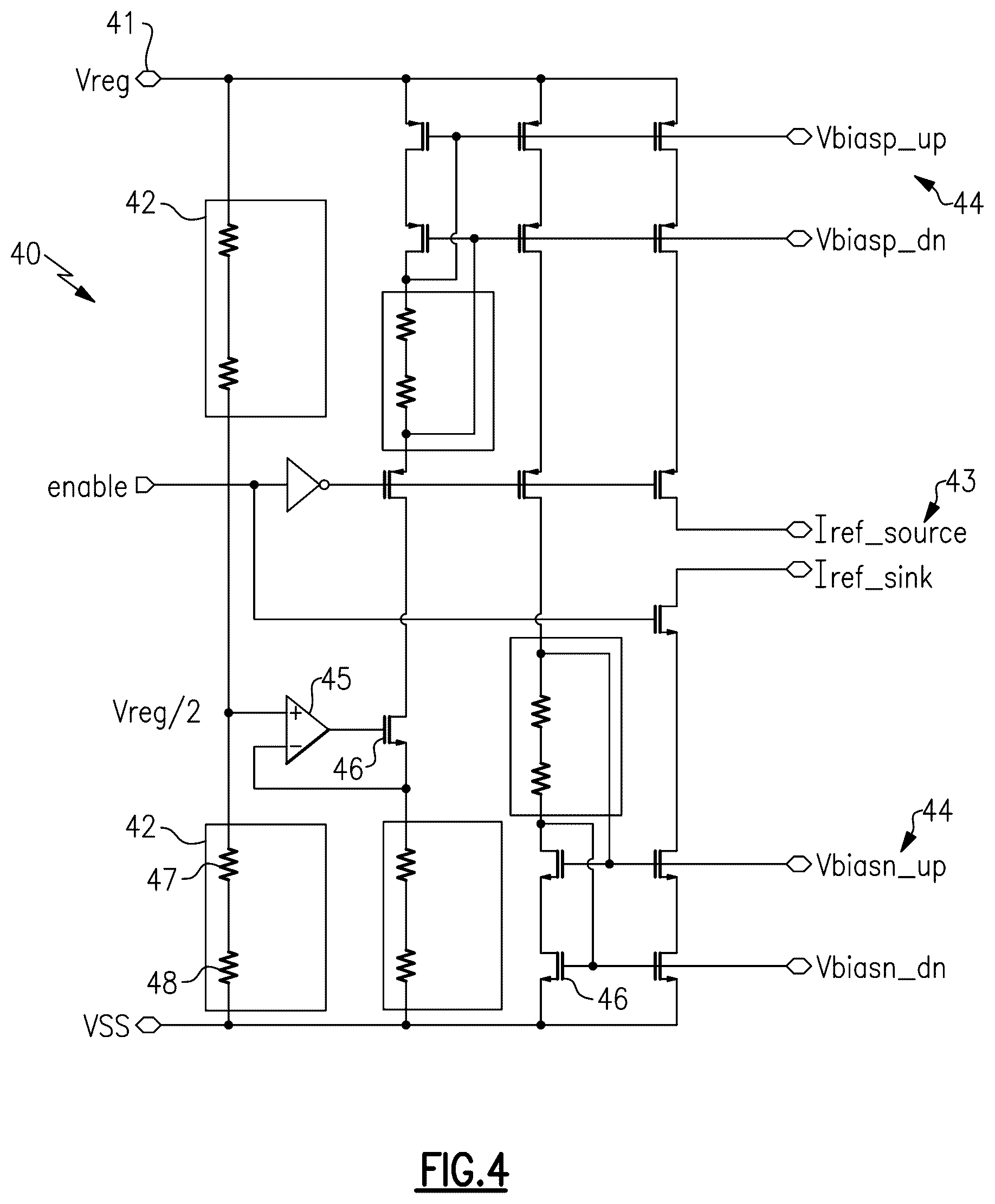 Patent US12620941 Figure 4 – Circuit assembly for generating a constant current