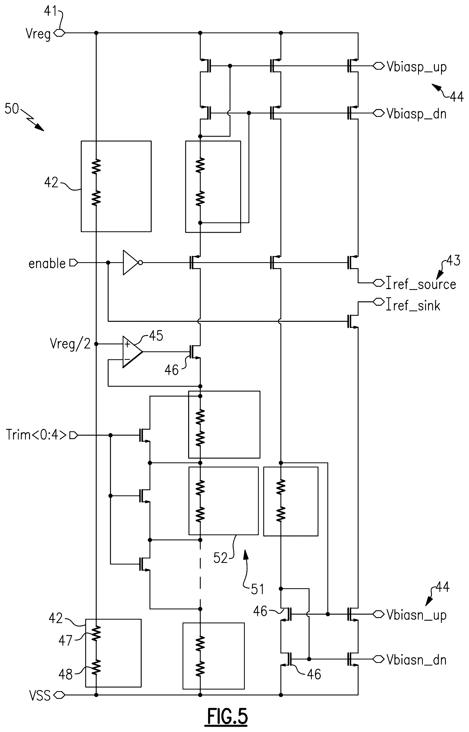 Patent US12620941 Figure 5 – Circuit assembly for generating a constant current