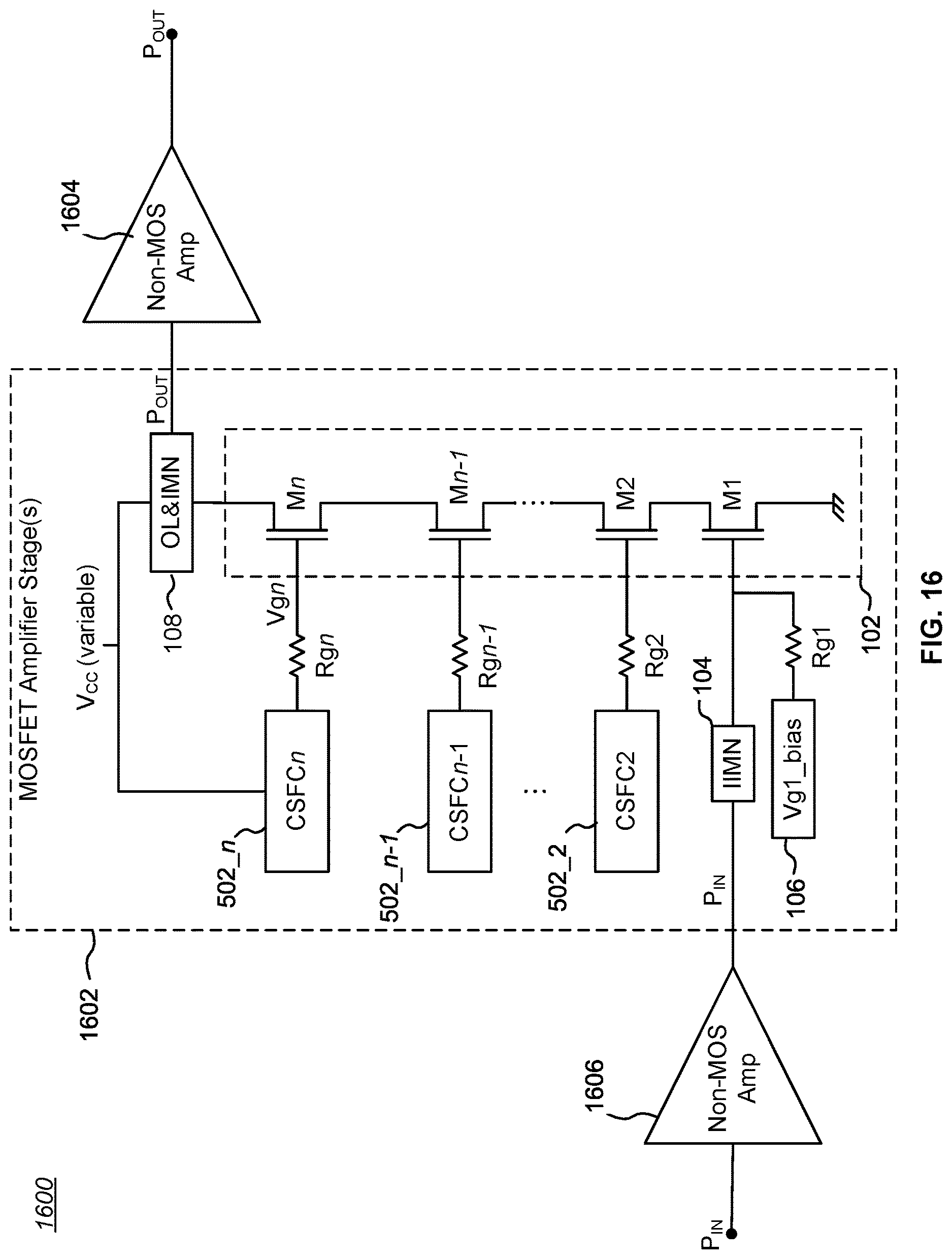 Patent US12620942 Figure 12 – Bias circuit for stacked power amplifiers with a variable power supply