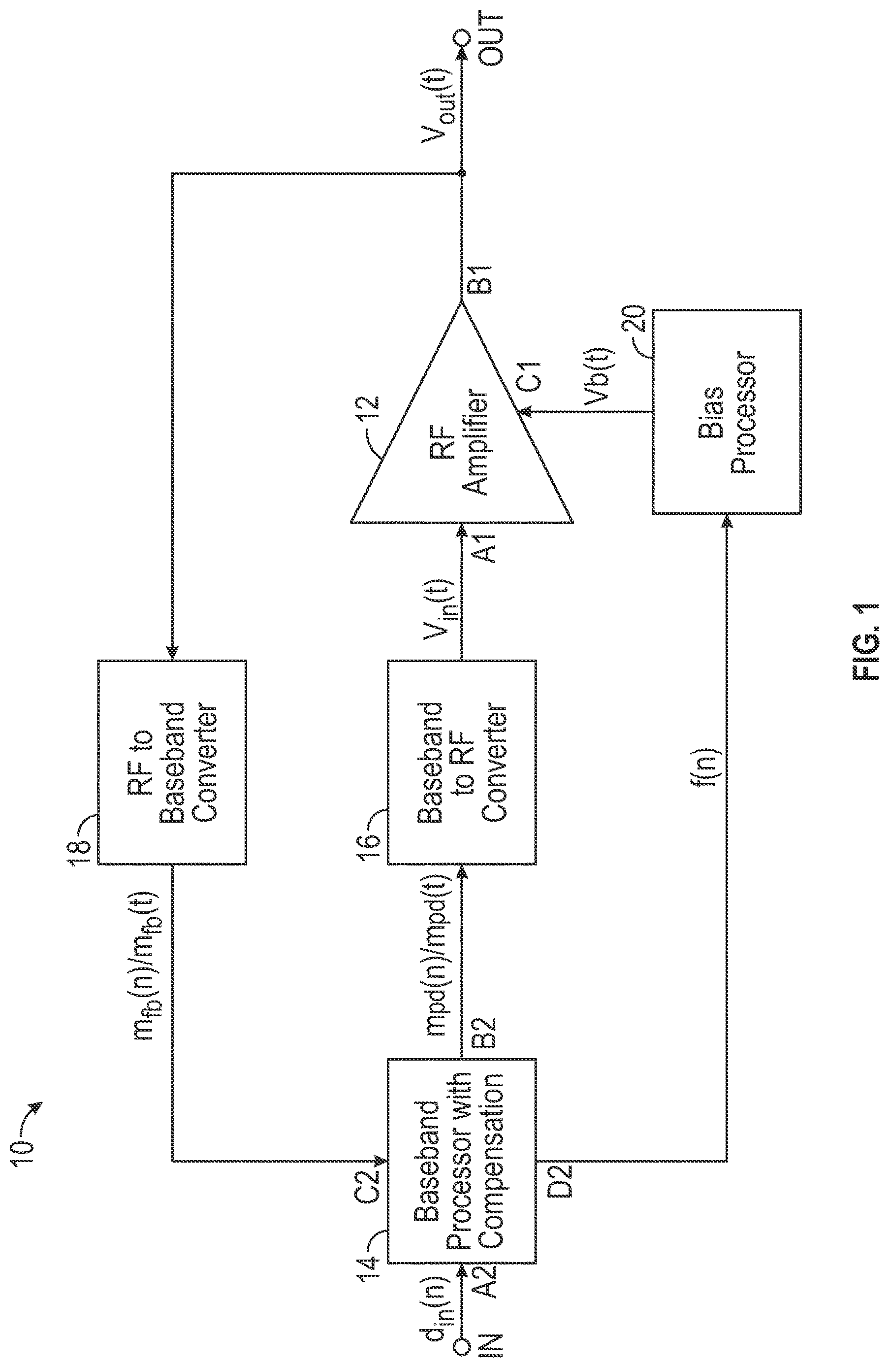 Patent US12620943 Figure 1 – Transmitter system with hybrid digital drift/trap compensation