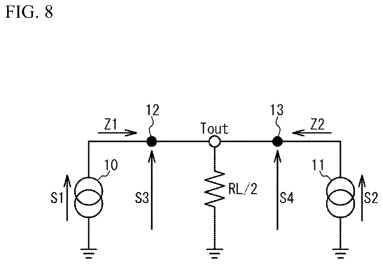 Patent US12620946 Figure 8 – Outphasing amplifier and signal processor for outphasing amplifier
