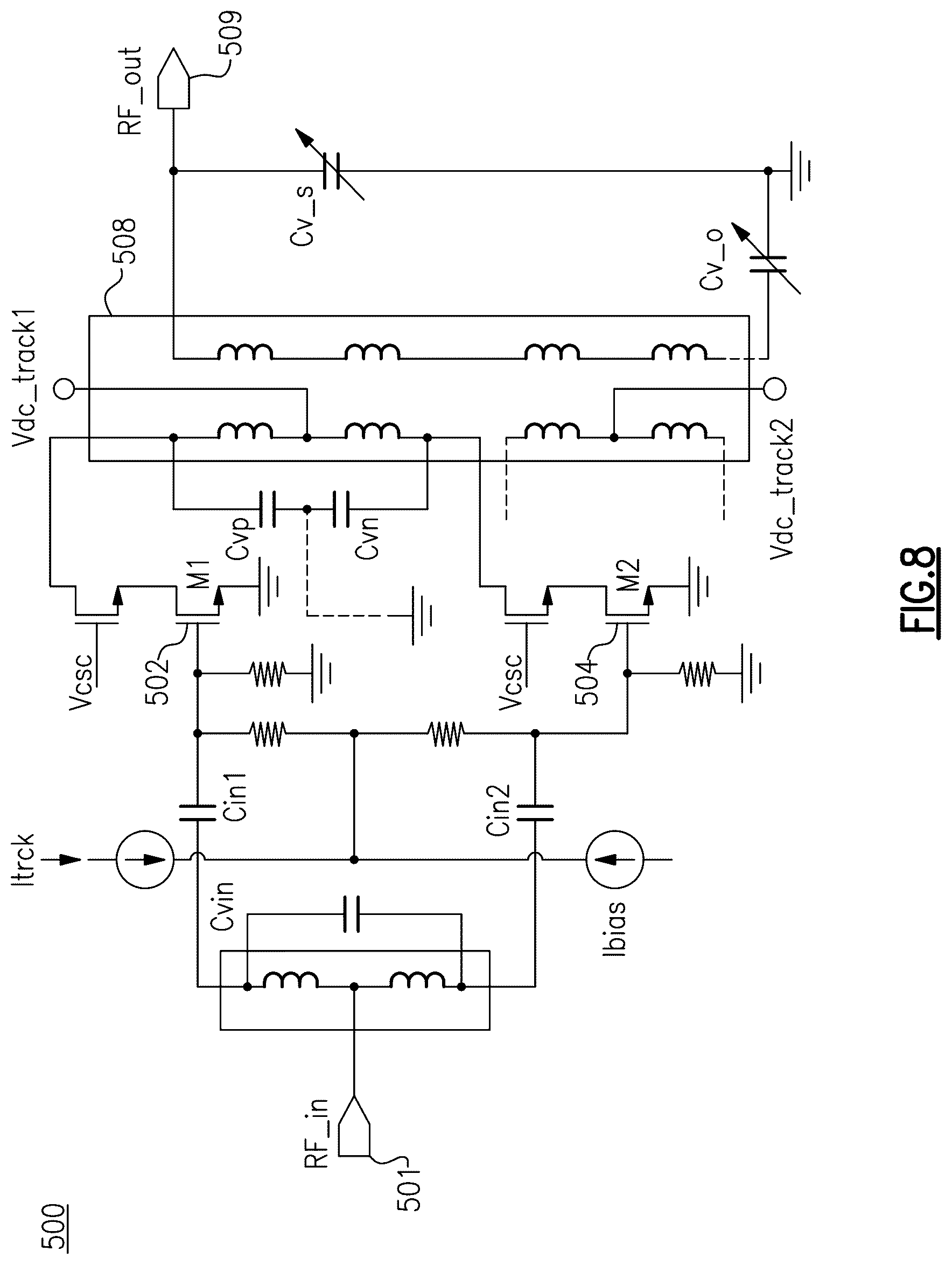 Patent US12620947 Figure 8 – Power amplification system for high modulation bandwidth