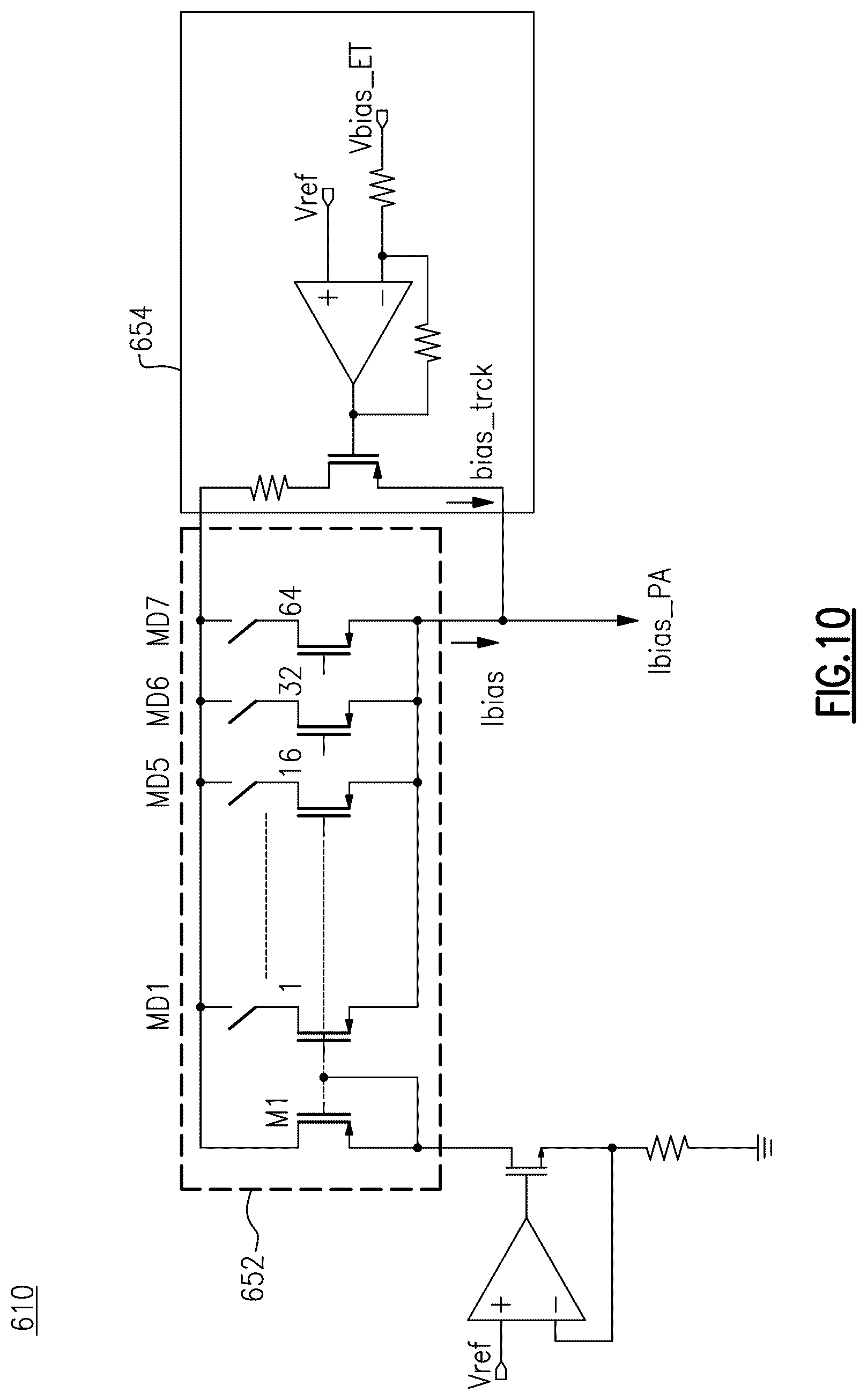 Patent US12620947 Figure 10 – Power amplification system for high modulation bandwidth
