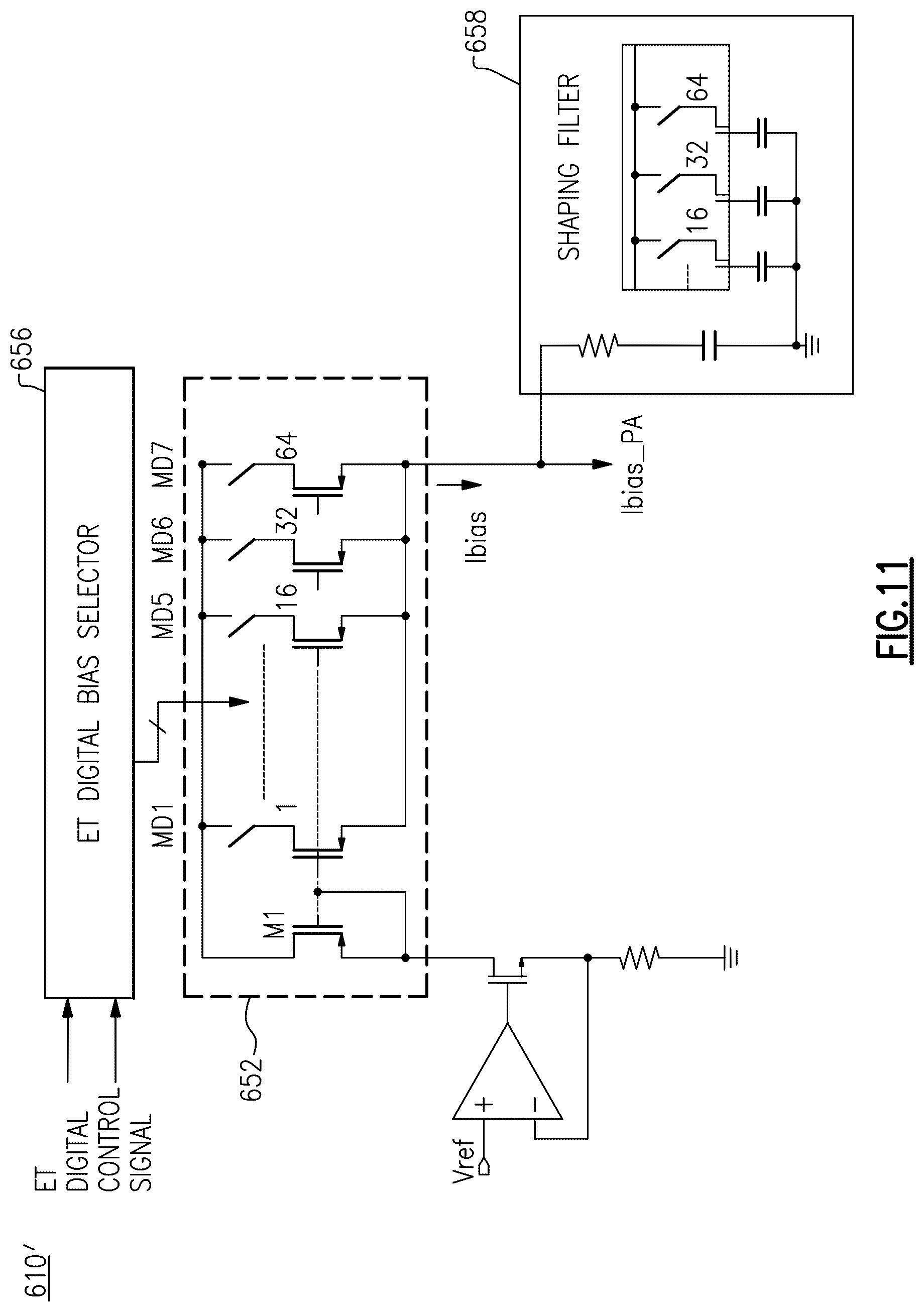Patent US12620947 Figure 11 – Power amplification system for high modulation bandwidth