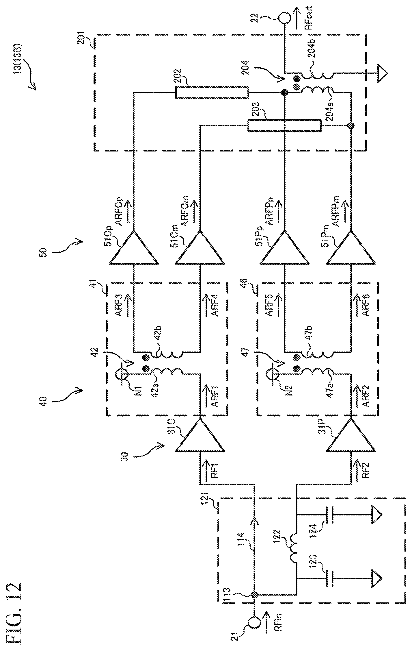 Patent US12620950 Figure 10 – Power amplifier circuit